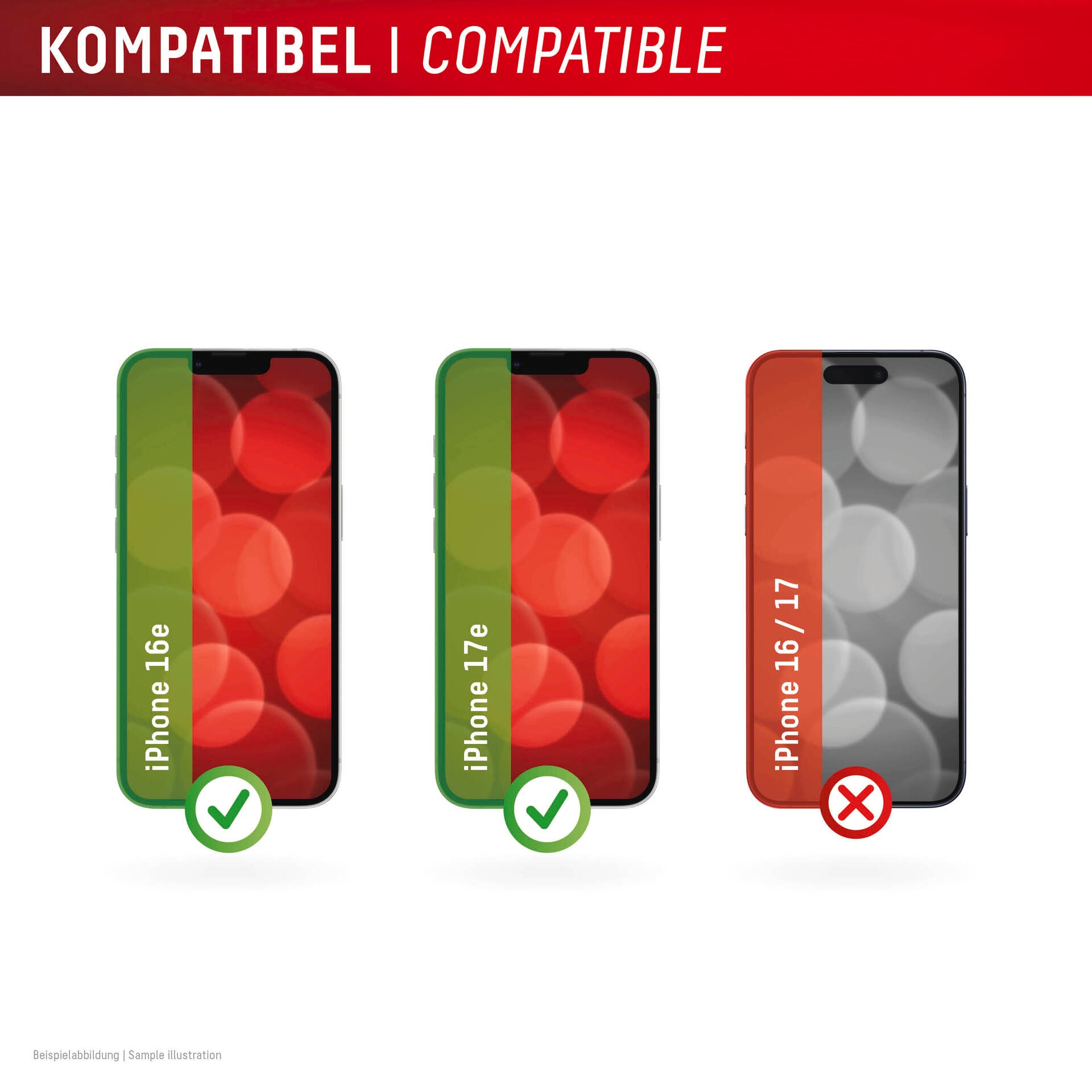 Displex Displayschutzglas »Real Glass Screen Protector + Case mit EASY-ON MountMaster« für Apple iPhone 16e;Apple iPhone 17e Displayschutzfolie, Schutzfolie, Bildschirmschutz, kratz- & stoßfest