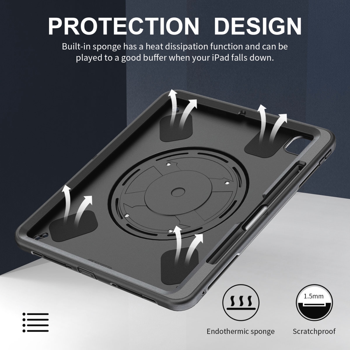 4smarts Tablet-Hülle »Rugged Case GRIP für Apple iPad Pro 13 (M4, 2024)«, Backcover, Schutzhülle, Handyschutzhülle, Case, Schutzcase, stoßfest
