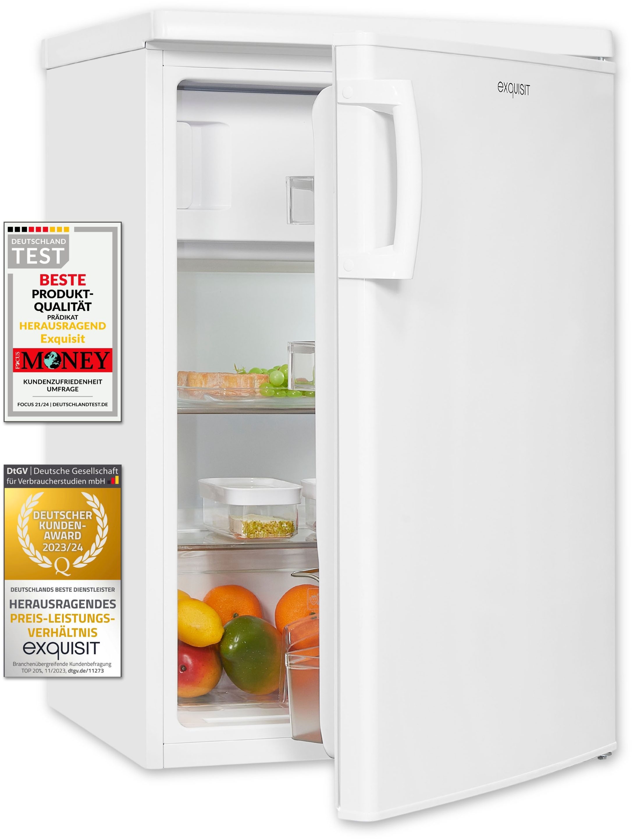 exquisit Kühlschrank »KS16-4-HE-040D weiss«, 109 Liter Nutzinhalt, stufenlose Temperaturregelung, 4 Sterne