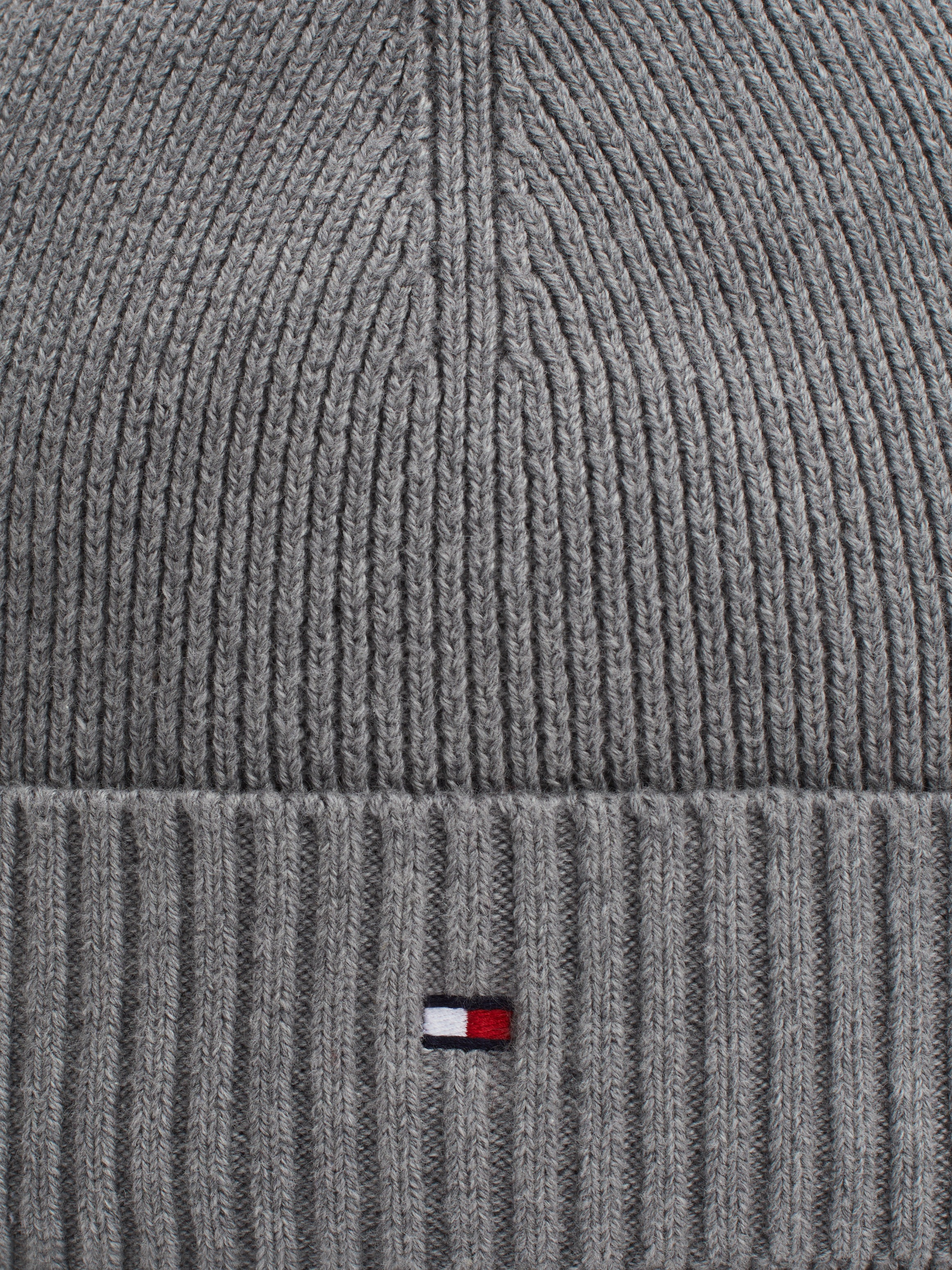 Tommy Hilfiger Strickmütze »TH FLAG PIMA COTTON BEANIE«, mit Logostickerei