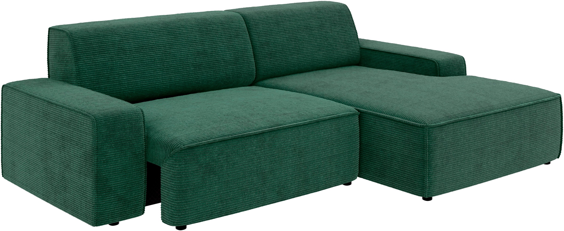 TRENDMANUFAKTUR Ecksofa »Graz, wahlweise mit Sitzvorschub und Bettkasten, L-Form, Breite 246 cm«, in Cord-, haustierfreundlichem LEO Struktur- oder LUMOS-3D-Bezug