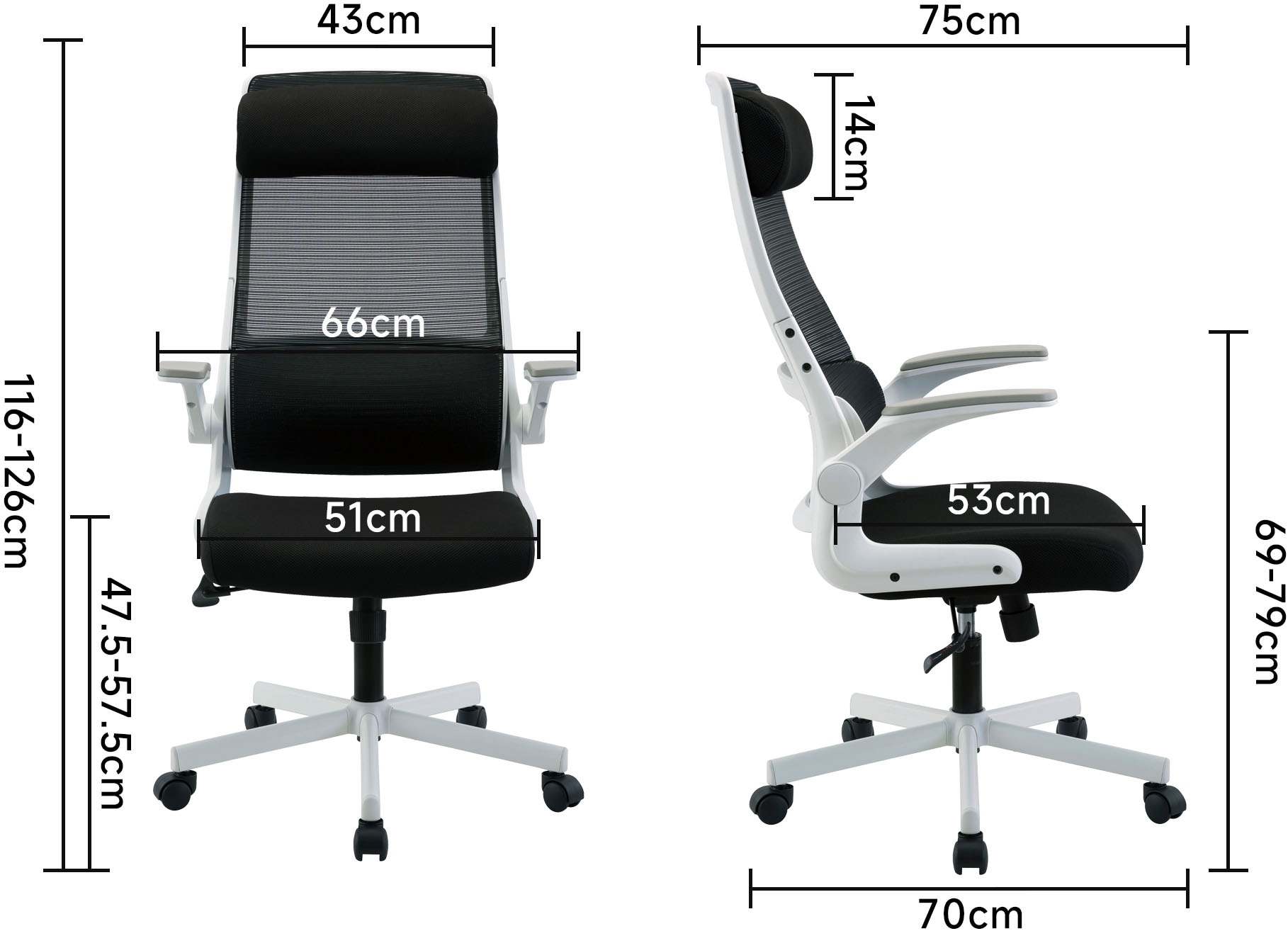 Places of Style Bürostuhl »Menton, ergonomischer Schreibtischstuhl«, Netzstoff, inkl. Kopfkissen, Lendenwirbelstütze, modernes Design