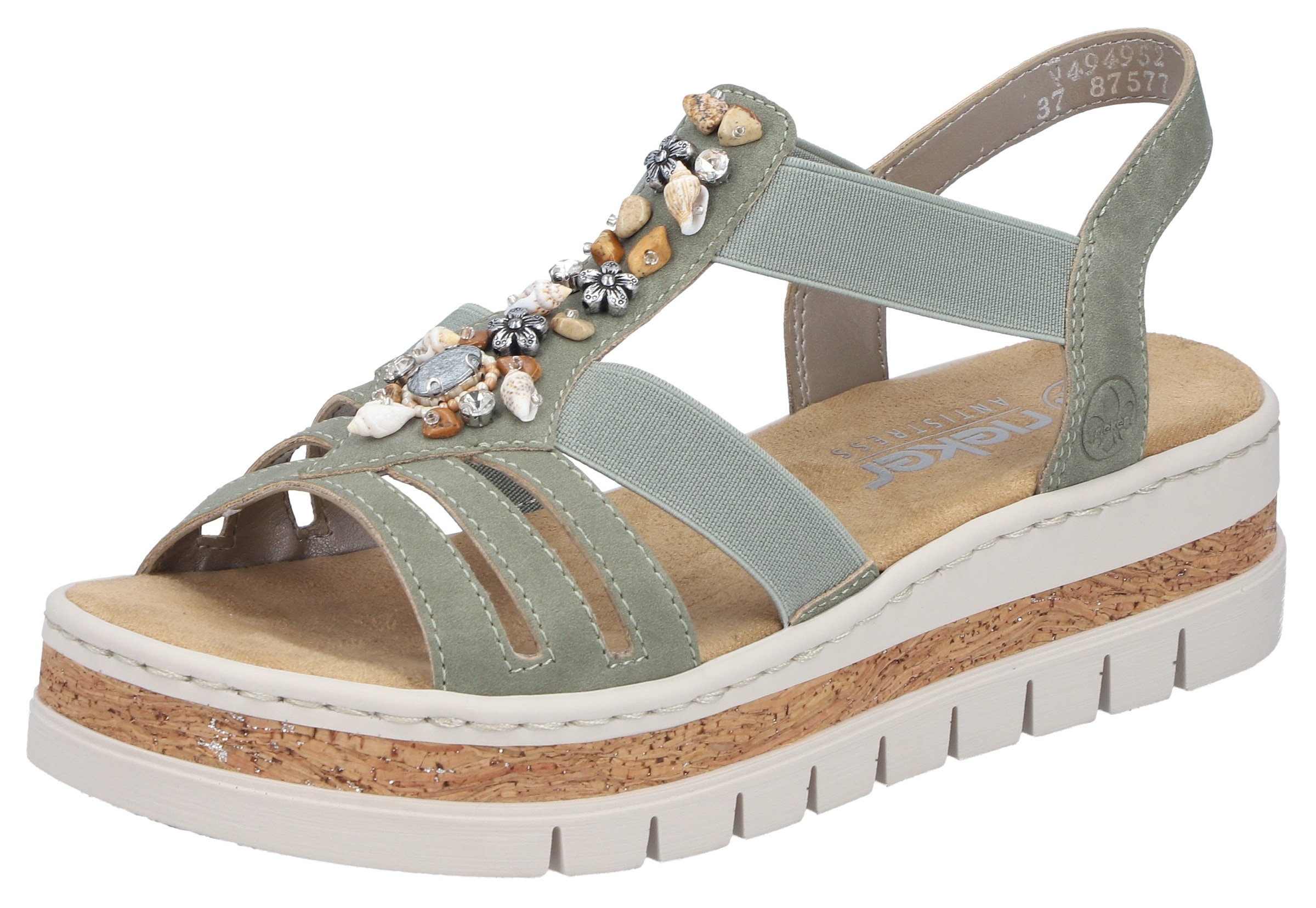 Rieker Keilsandalette Keilsandalette, Plateausandale, Sommerschuh mit Verzi günstig online kaufen