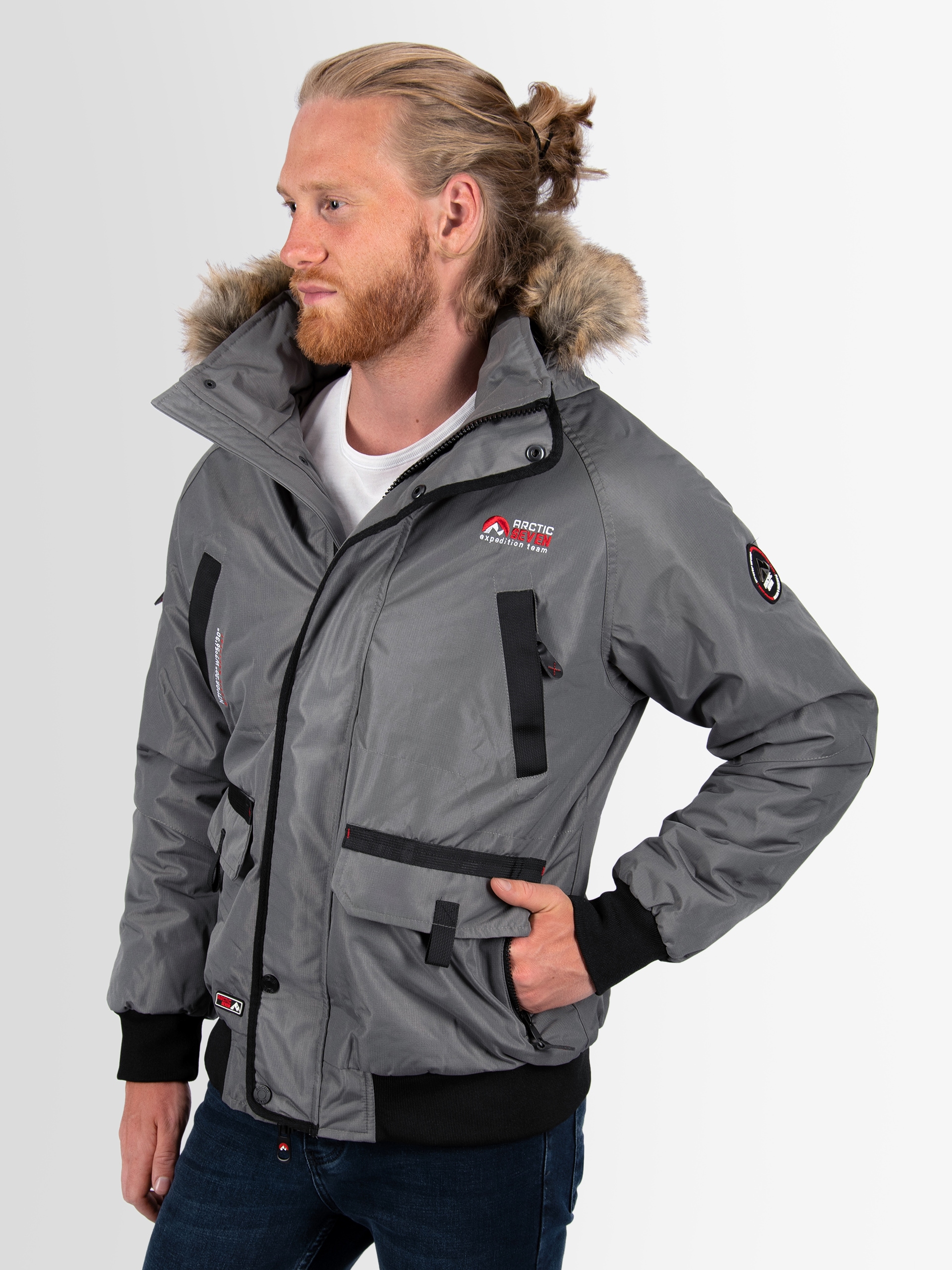 Arctic Seven Winterjacke "ASArthuro", mit abnehmbarer Kapuze und abnehmbarem Kunstfell