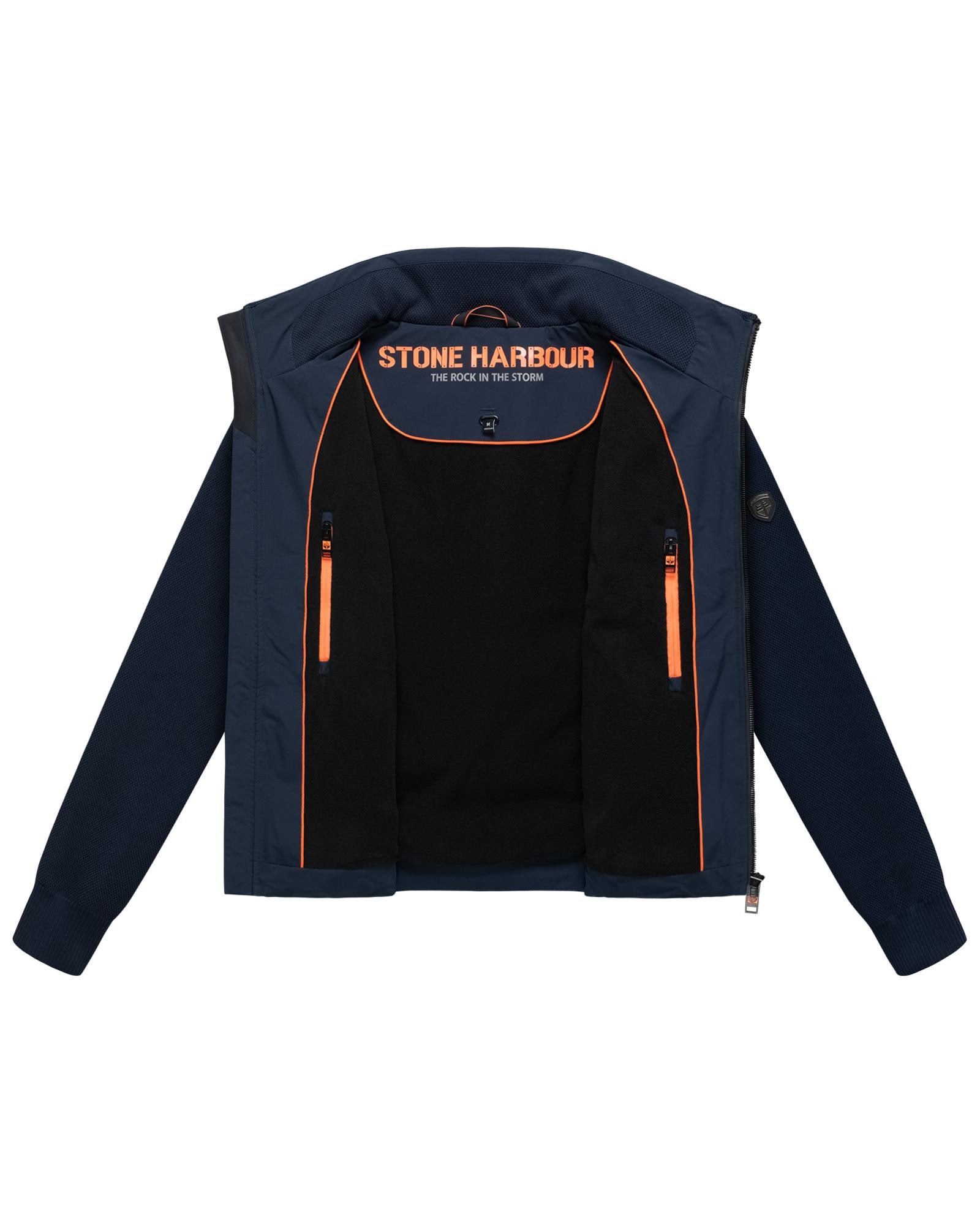 Stone Harbour Outdoorjacke »Eeron XX« ohne Kapuze Warme Jacke mit Strukturstrick in Piqué-Optik
