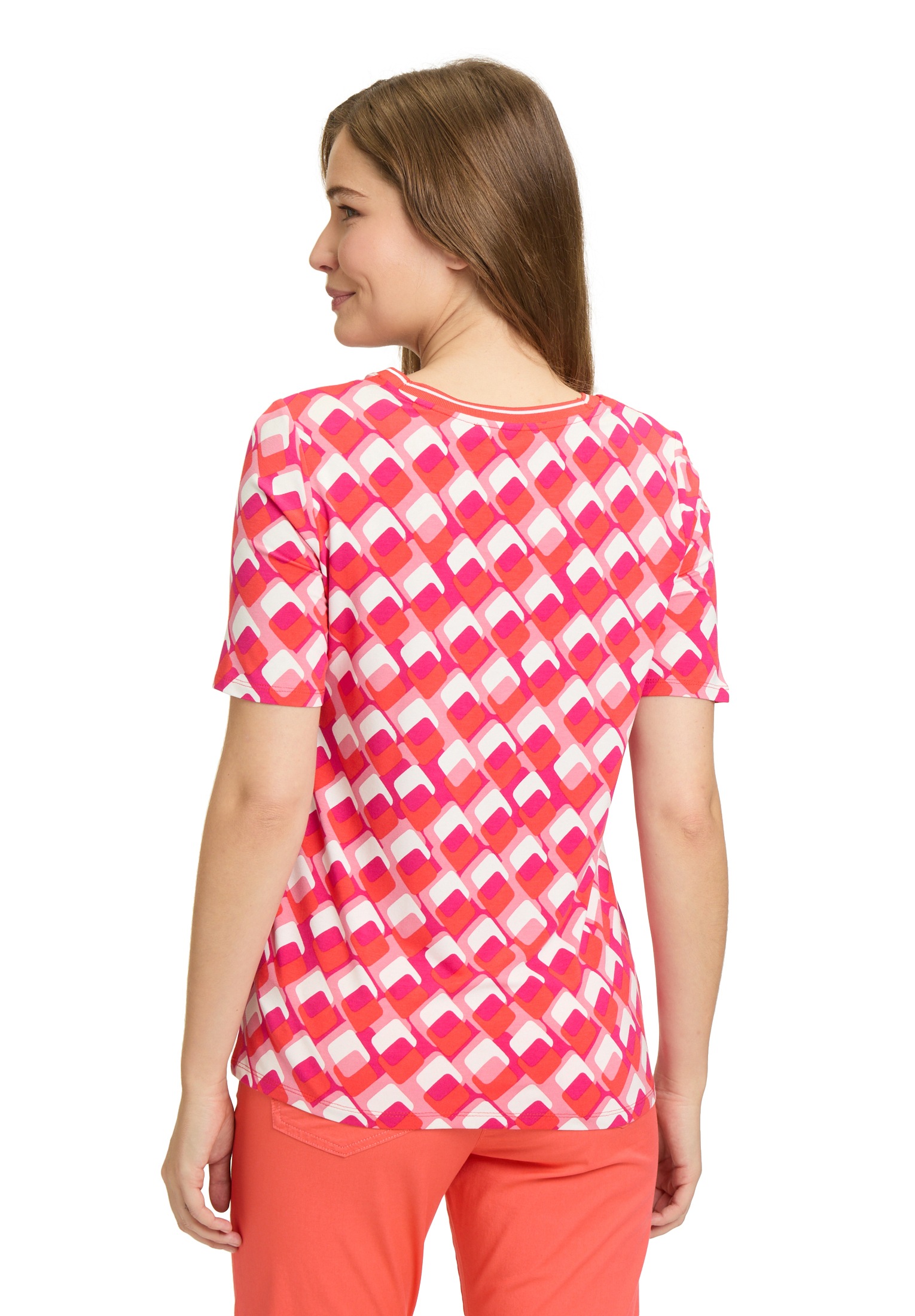 Betty Barclay Kurzarmshirt »Betty Barclay Damen Basic Shirt mit Print«, (1 tlg.), Rippbündchen