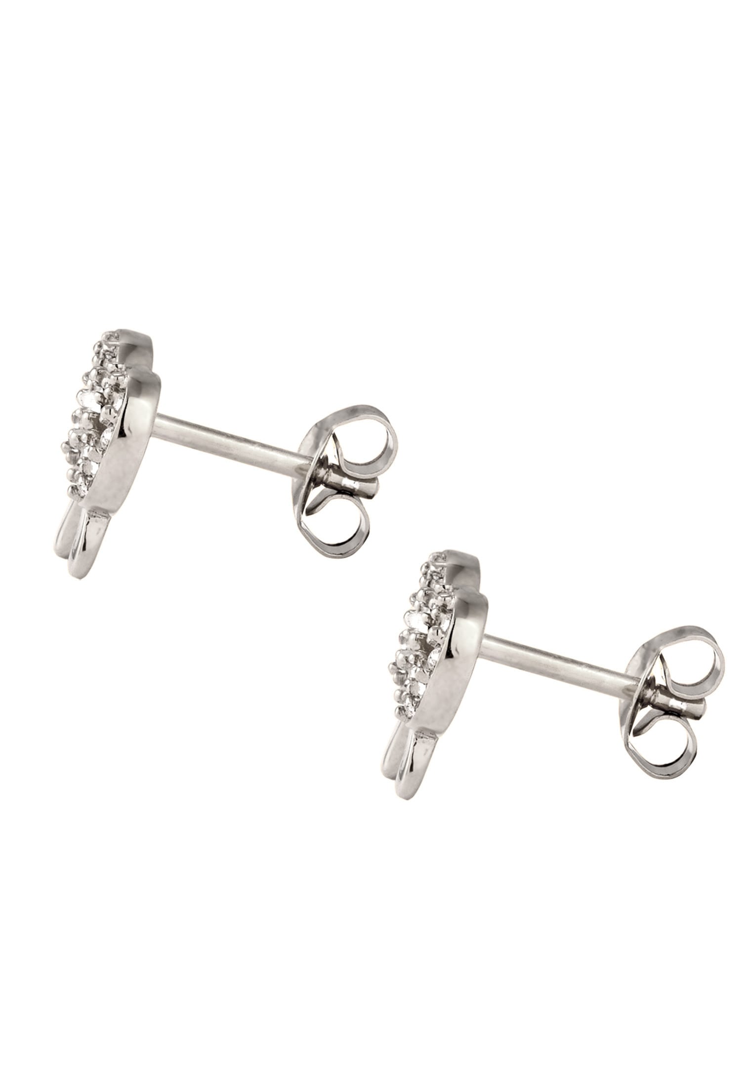 Elli Paar Ohrstecker »Ohrringe Ohrstecker Schleife Weiß 925 Silber vergoldet, mit Kristallen von Swarovski®«