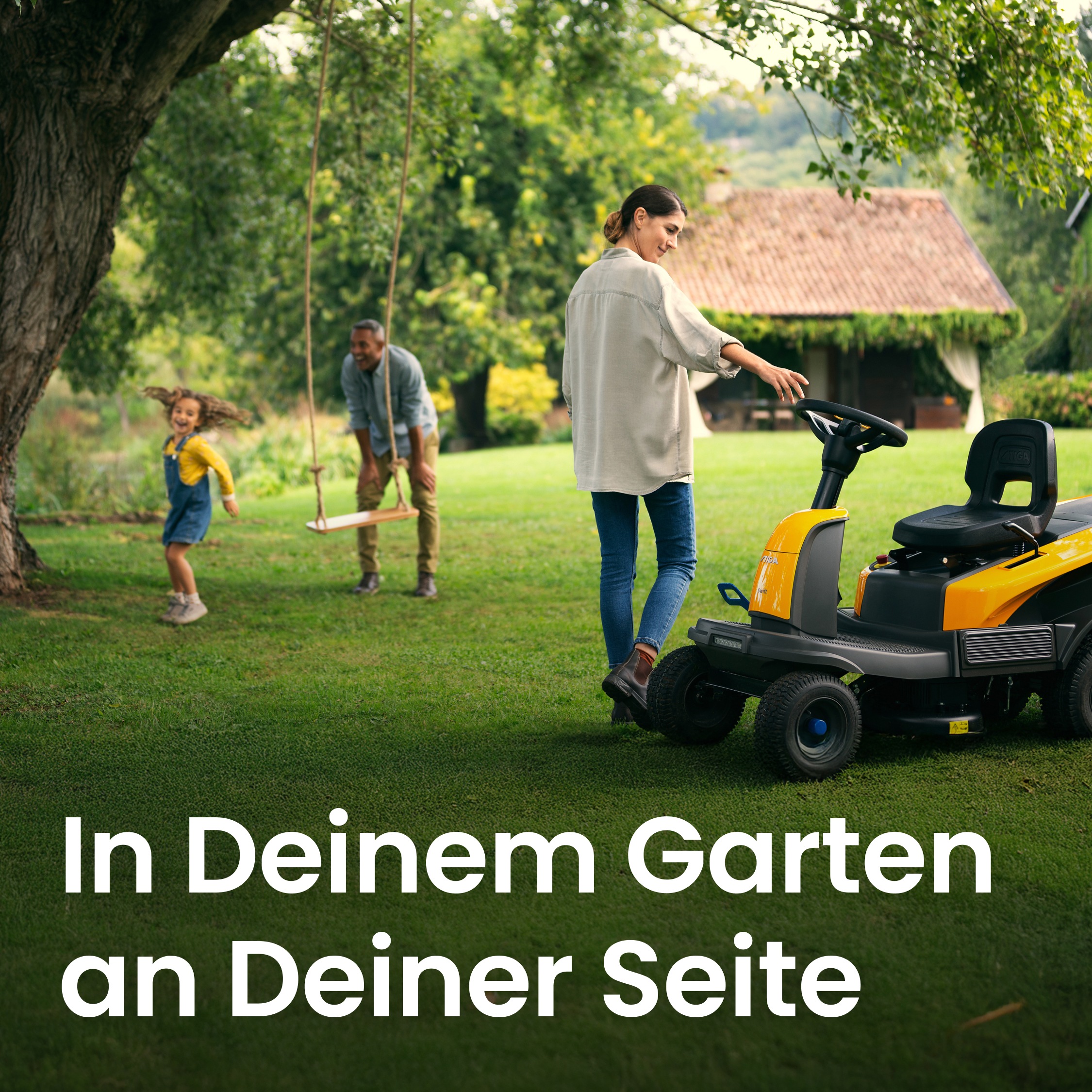 STIGA GARDEN Akku-Rasentraktor »Swift 372e Kit« für Flächen bis 2000 m², Doppel-Messer Mähdeck, Tempomat