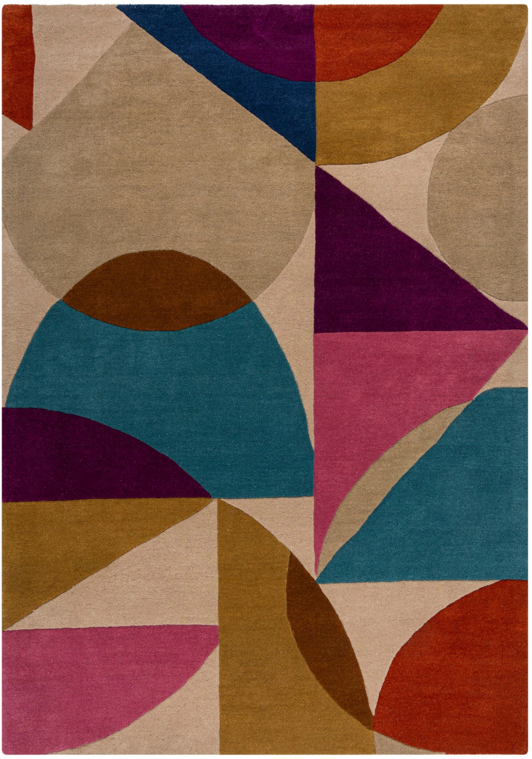 FLAIR RUGS Wollteppich »Oblix mehrfarbig«, rechteckig, 12 mm Höhe, mit geometrischem Design