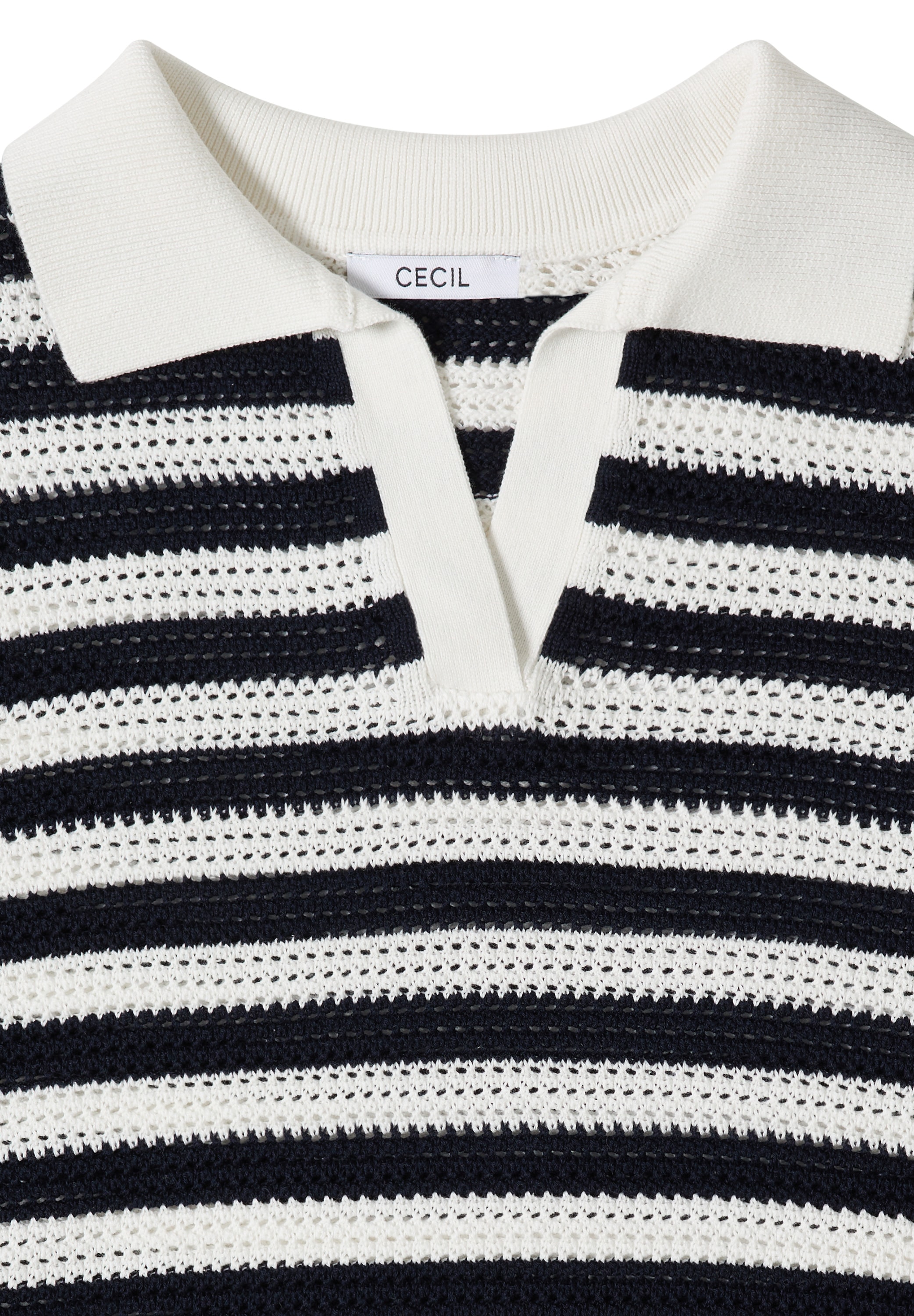 Cecil Kurzarmpullover in Mesh-Qualität