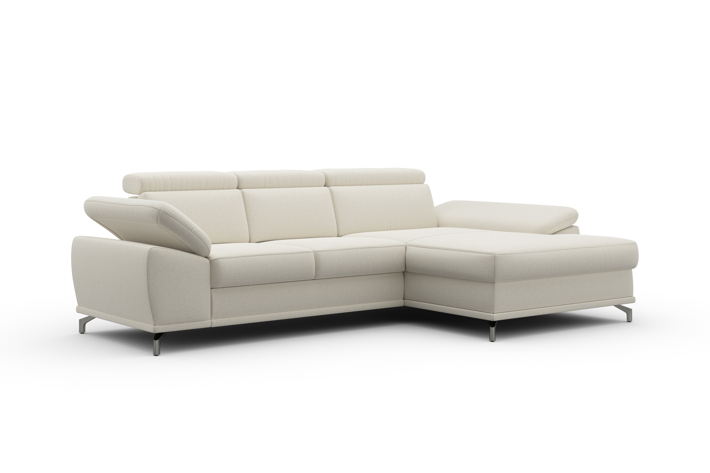 sit&more Ecksofa »Cabrio L-Form, mit Sitztiefenverstellung, Arm- und Kopfteilverstellung«, 2 Nierenkissen, Federkern, optional Bettfunktion und Stauraum