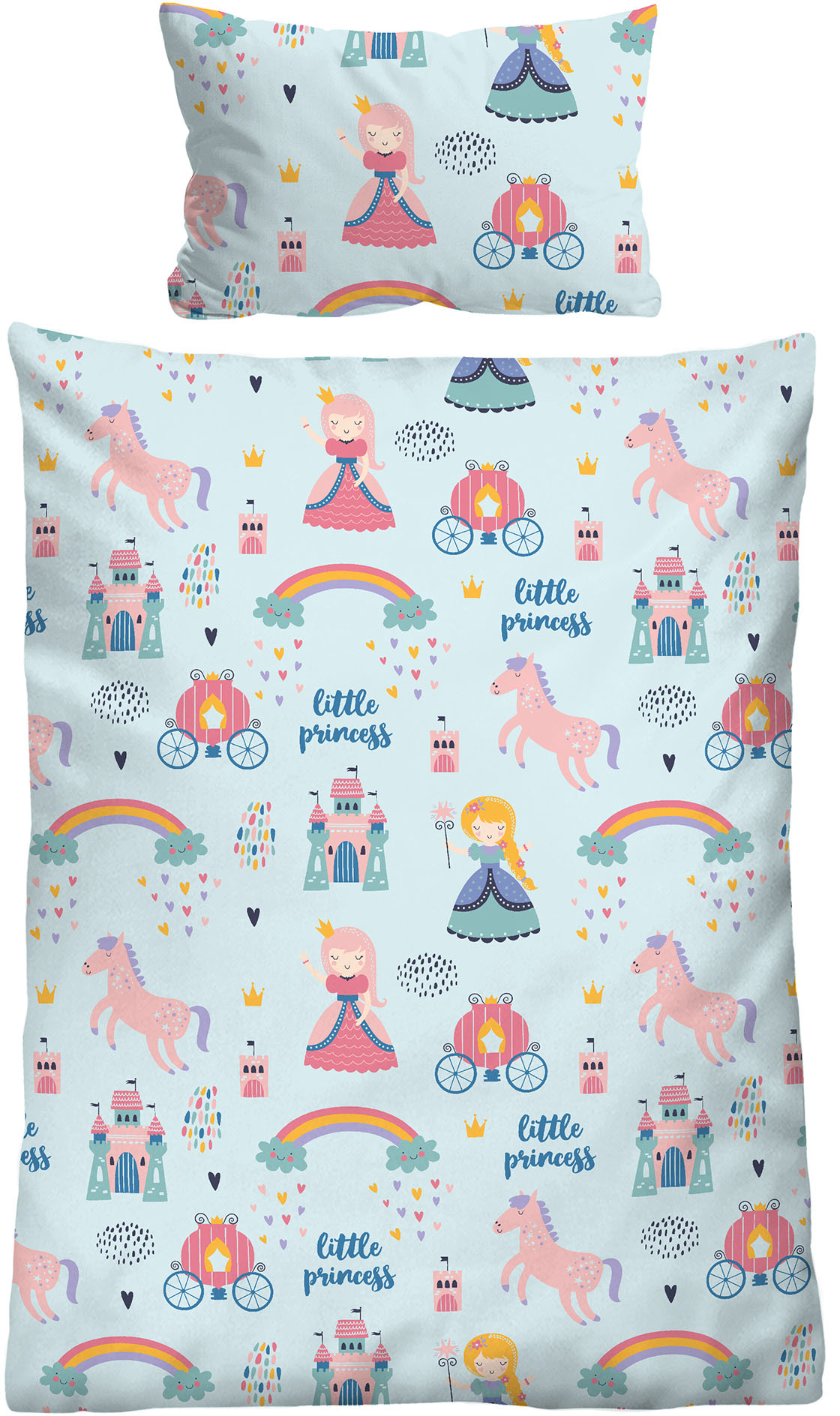 Biberna Bettwäsche "kleine Prinzessin" 2 Stk. wohlig warm + weich, pflegeleicht, aus 100% Baumwolle, Reißverschluss