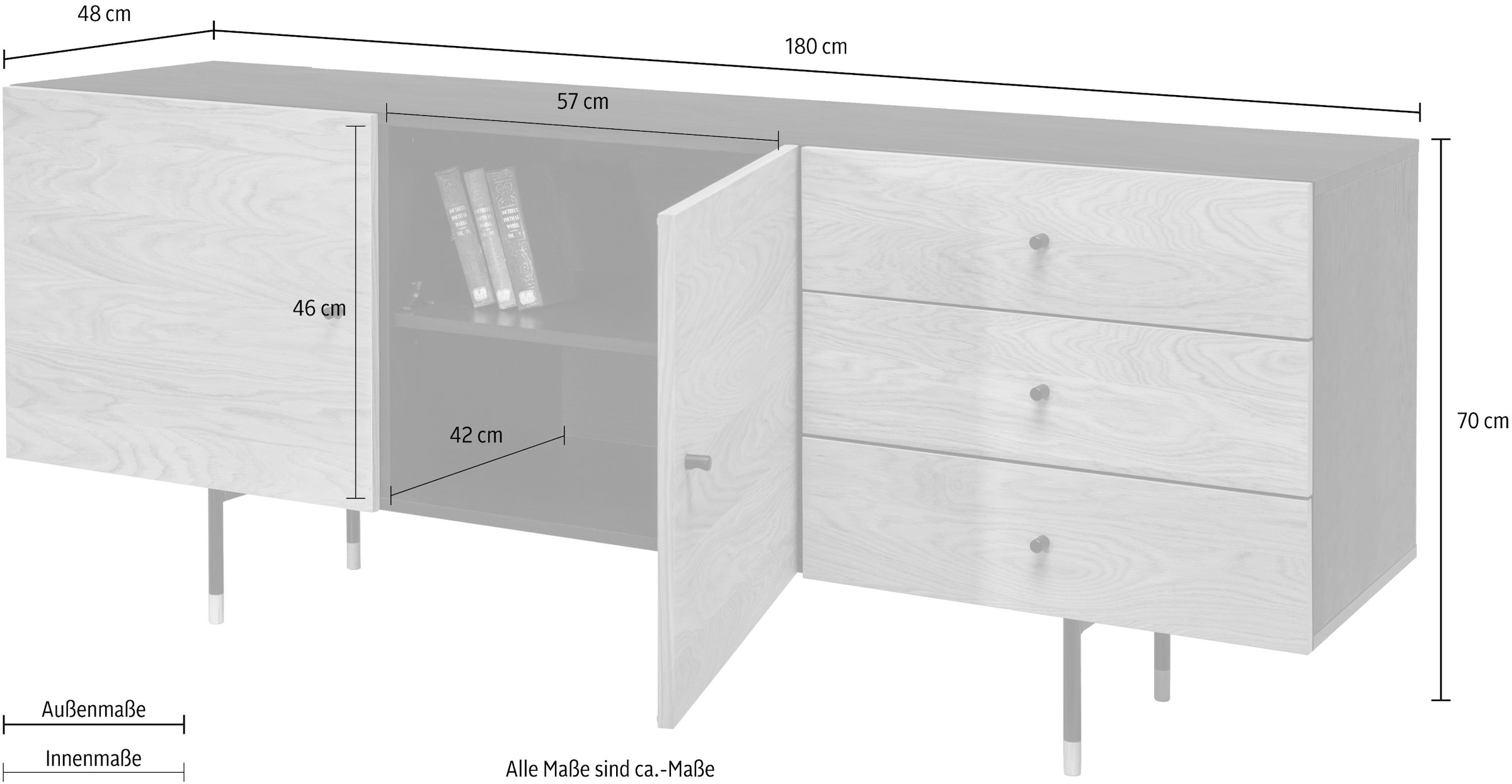 Woodman Sideboard »Daniel«, mit Soft Close Funktion, Breite 180 cm