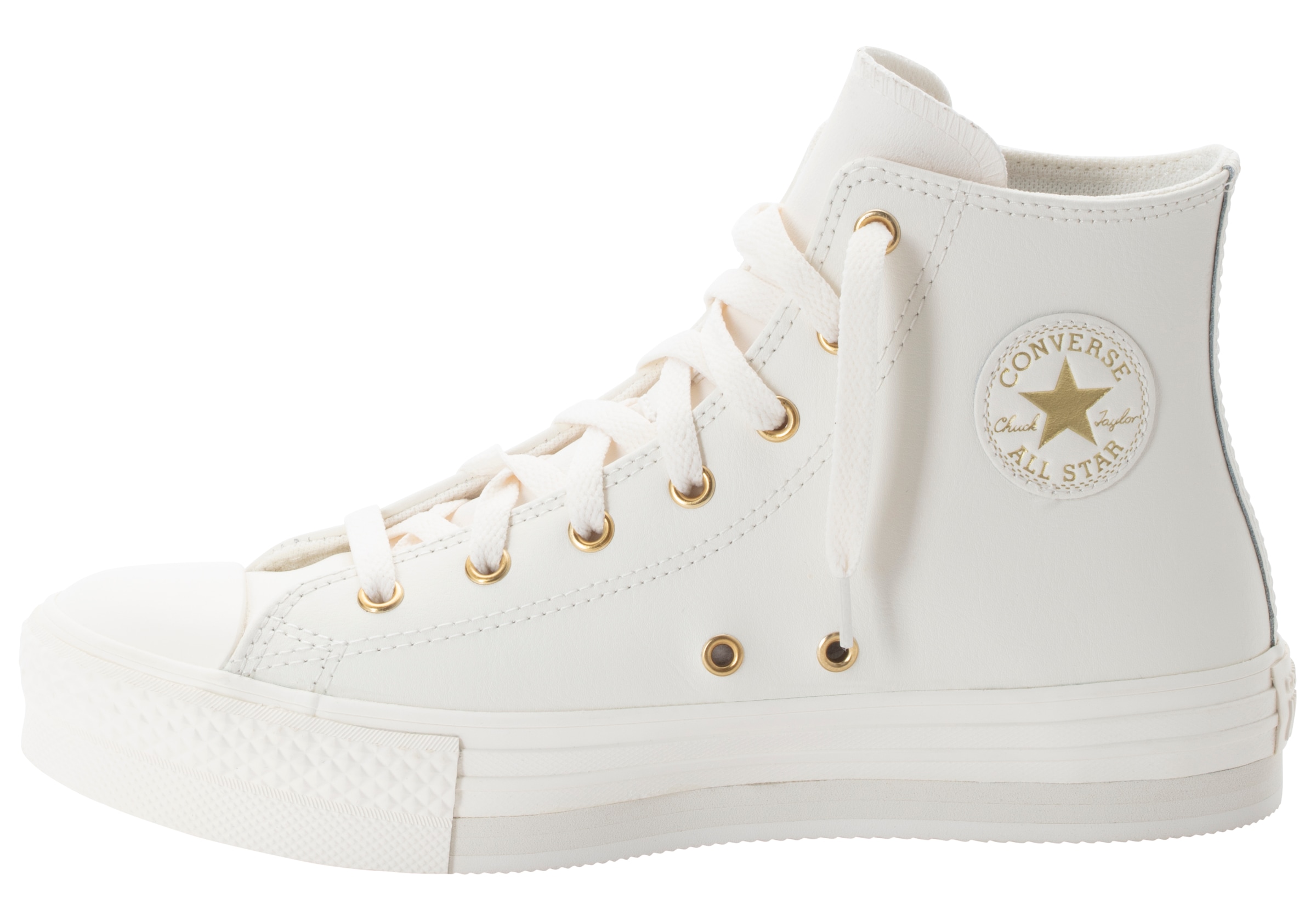 Sneaker CONVERSE "CHUCK TAYLOR ALL STAR EVA LIFT", Mädchen, Gr. 38, gold (egret, egret, light gold), Leder, Schuhe Sneaker