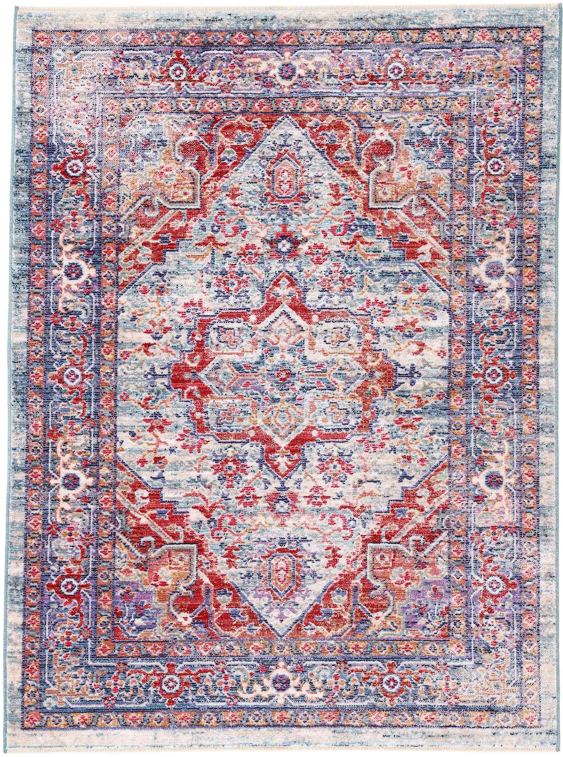 carpetfine Teppich "Phoenix" rechteckig 6 mm Höhe Vintage Orient Look, mit Fransen, Wohnzimmer
