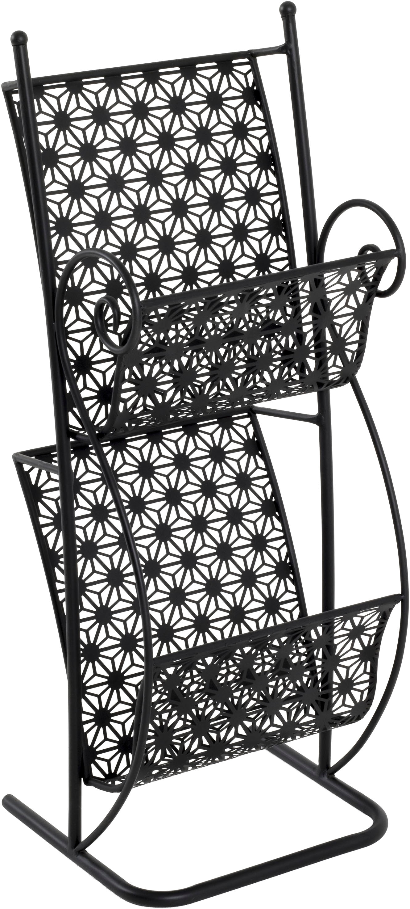 HAKU Zeitungsständer »Zeitschriftenhalter, Zeitschriftenständer« rechteckig - aus Metall Schwarz - B/T/H 31/27/80 cm