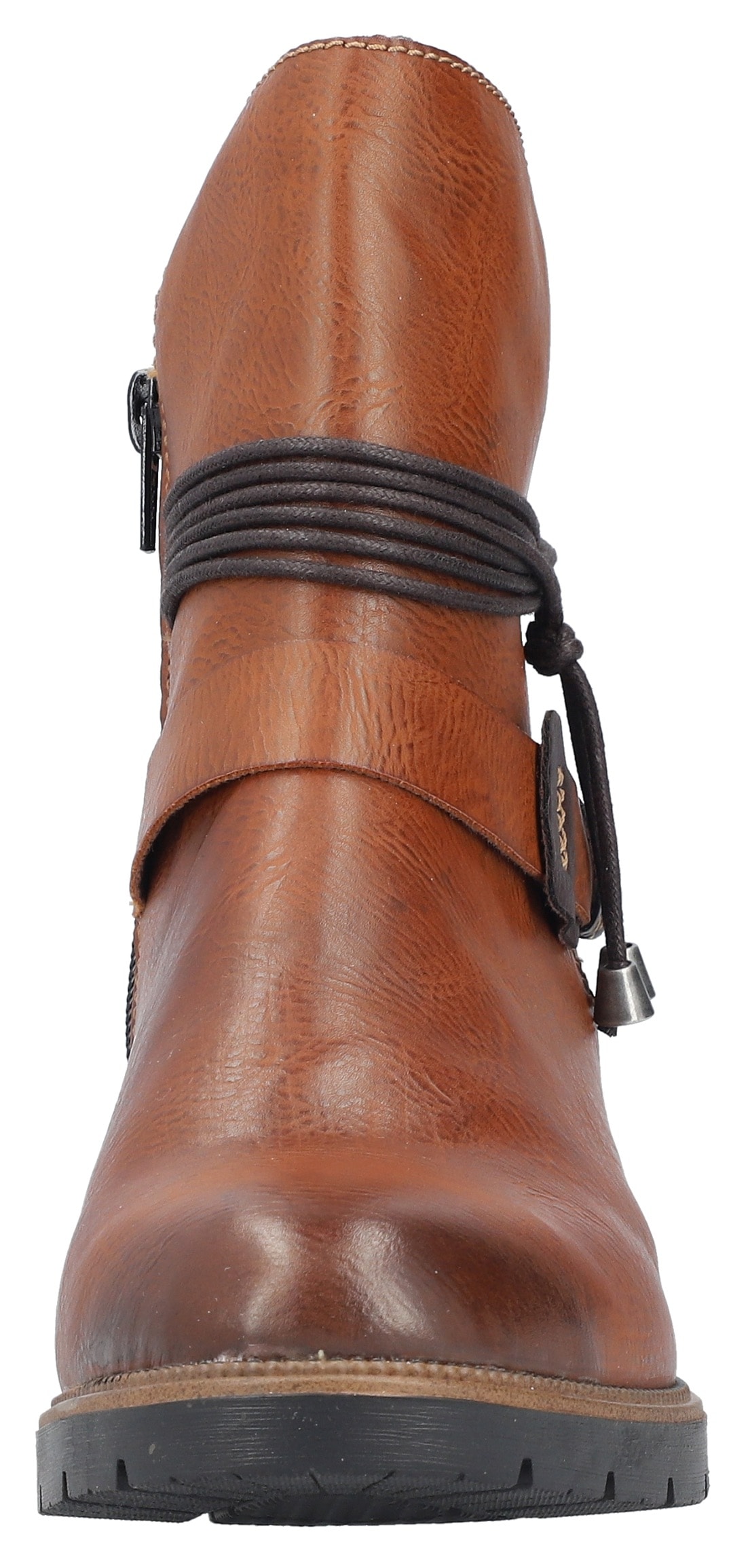 Rieker Stiefelette, Boots, Blockabsatz, Zierbänder, in Used-Optik