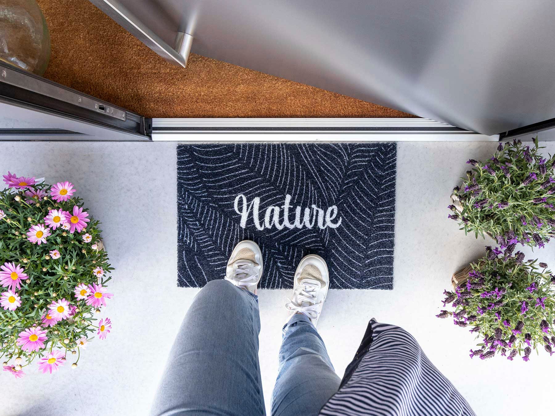 Primaflor-Ideen in Textil Fußmatte »Schmutzfangmatte COUNTRY, Nature«, rechteckig, 7 mm Höhe, Schmutzfangmatte, Kokos-Optik, mit Spruch, rutschhemmend, waschbar