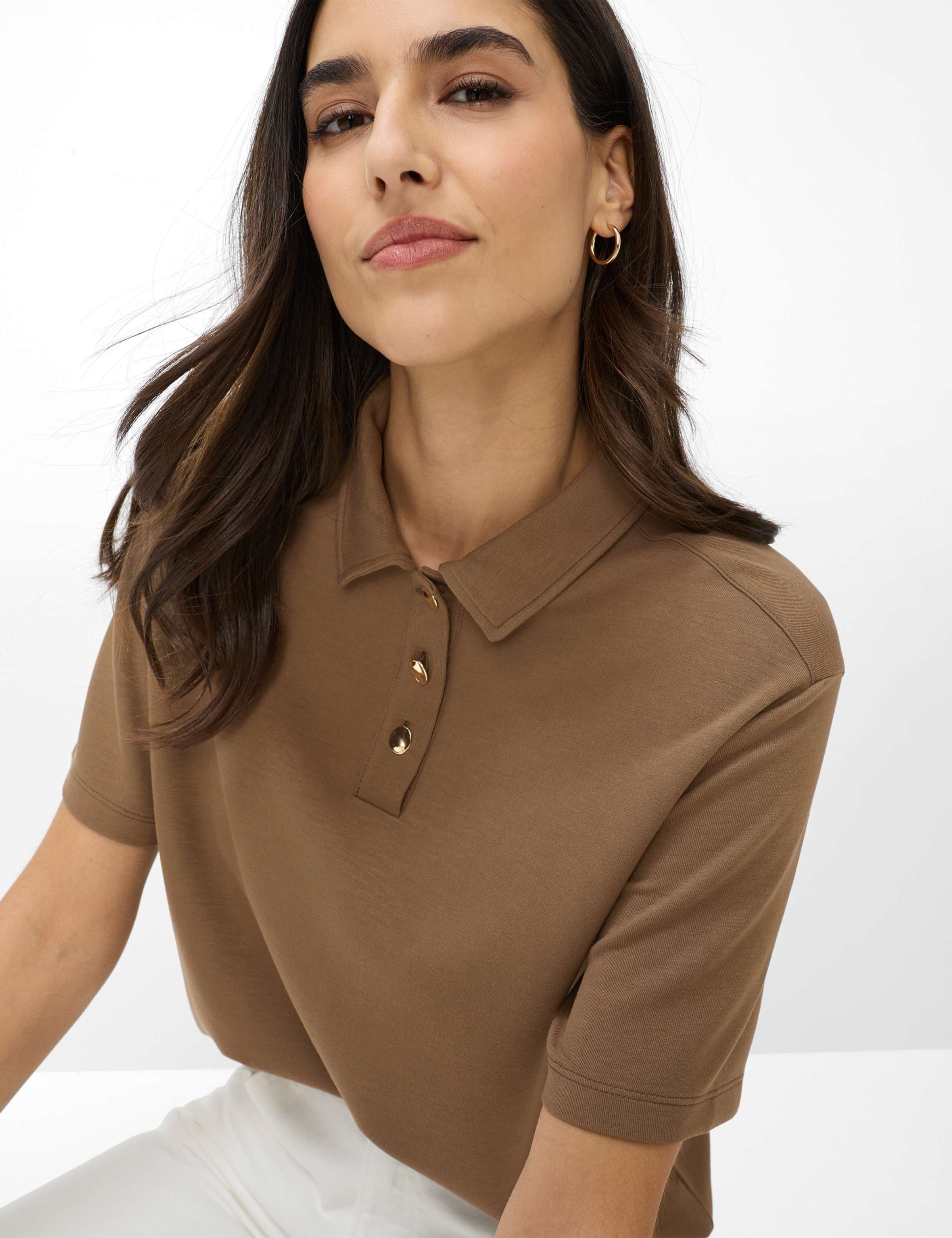 BRAX CARA S Polo Shirt Brown 40 3