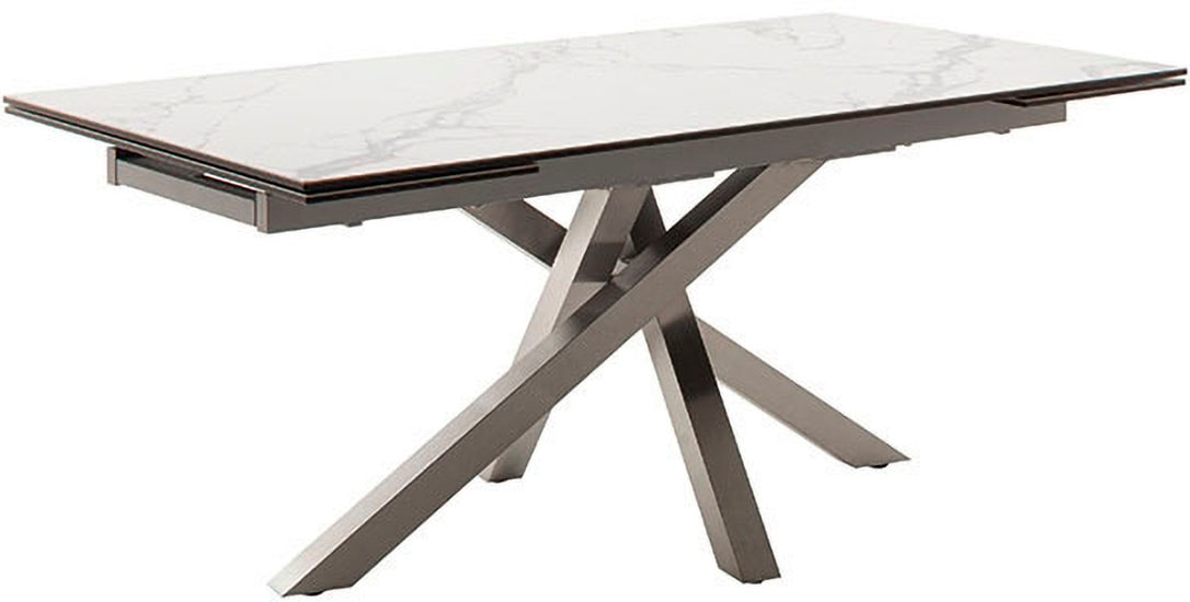 MCA furniture Esstisch »ALMIROS Auszugstisch 180-260 cm marmoriert«, (Einzelstück), Keramik,Edelstahl,Marmor-Optik,ausziehbar,belastbar 100kg,8-10 Pers.
