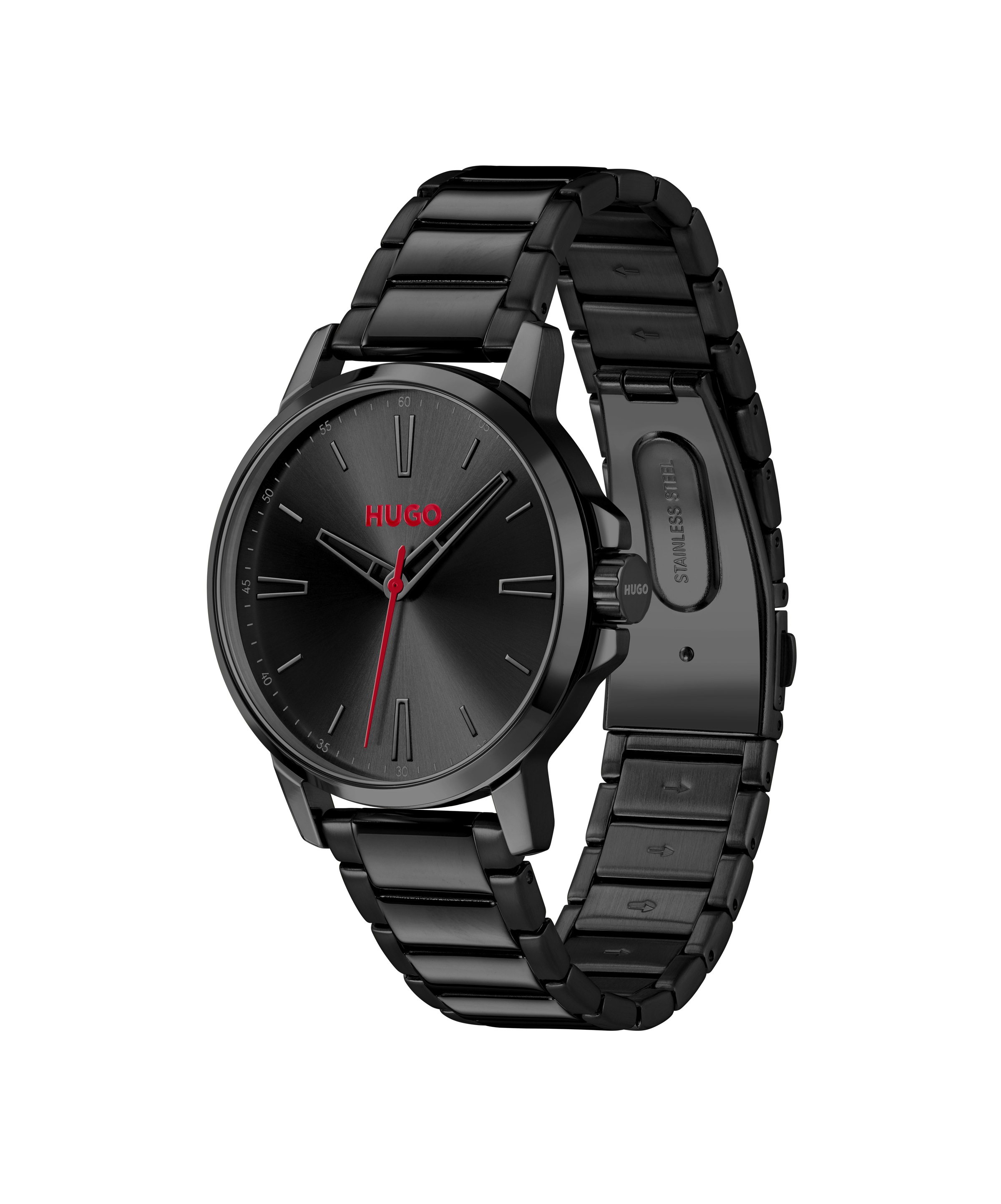 HUGO Quarzuhr »#SMOOTH«, Armbanduhr, Herrenuhr, Edelstahlarmband, analog