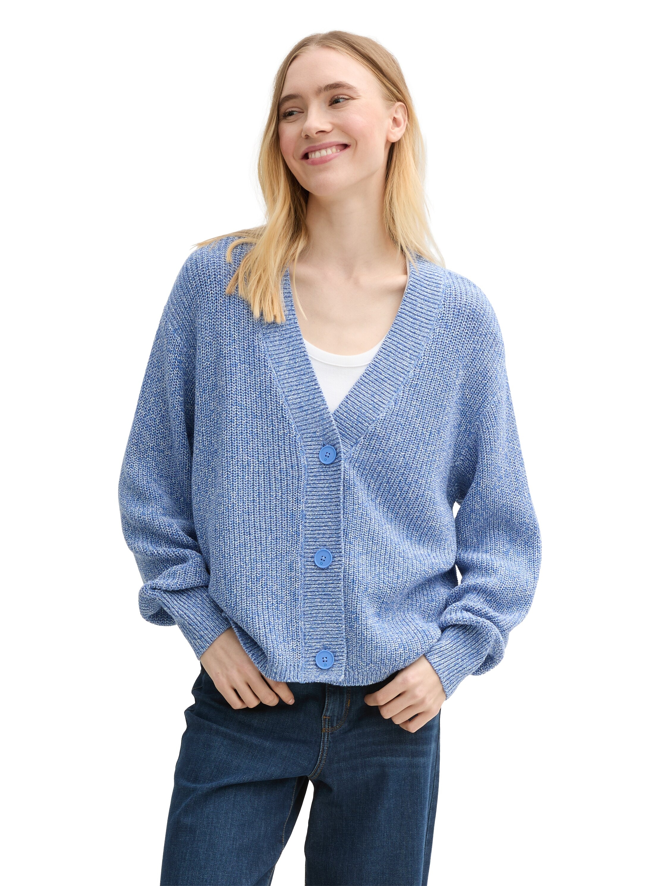 Cardigan, mit Strickstruktur und Knopfleiste