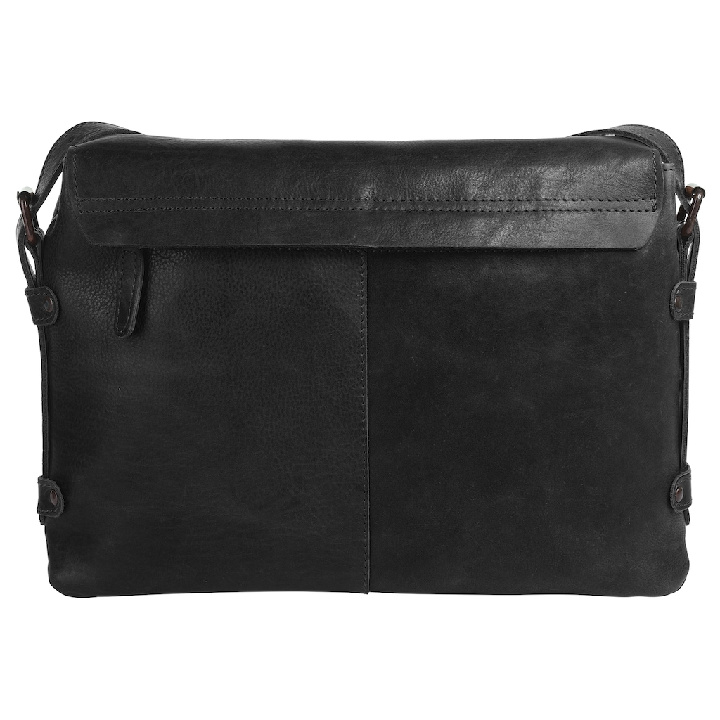 Herrenmode Taschen Harold's Messenger Bag, (1 tlg.), echt Leder schwarz