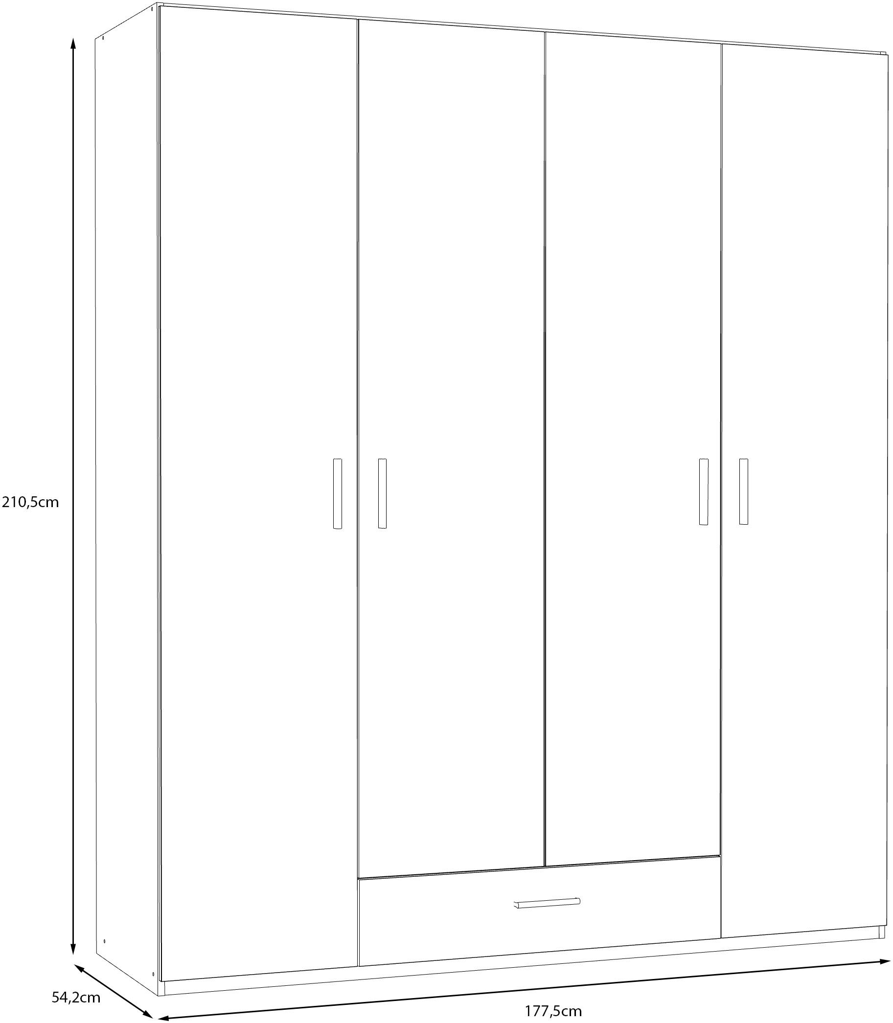 FORTE Drehtürenschrank, Drehtürenschrank, sehr viel Stauraum