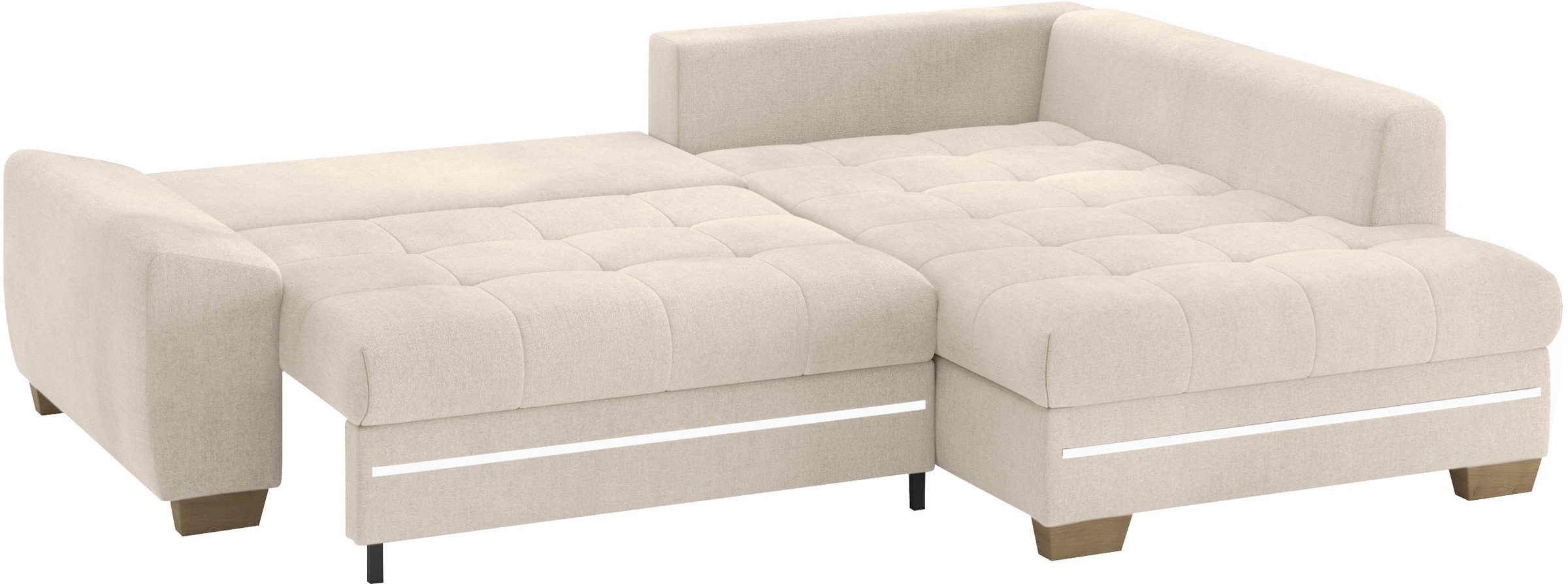 Mr. Couch Ecksofa »Nikita II, L-Form«, mit RGB-LED Beleuchtung, wahlweise mit Bett, Bettkasten, Kaltschaum