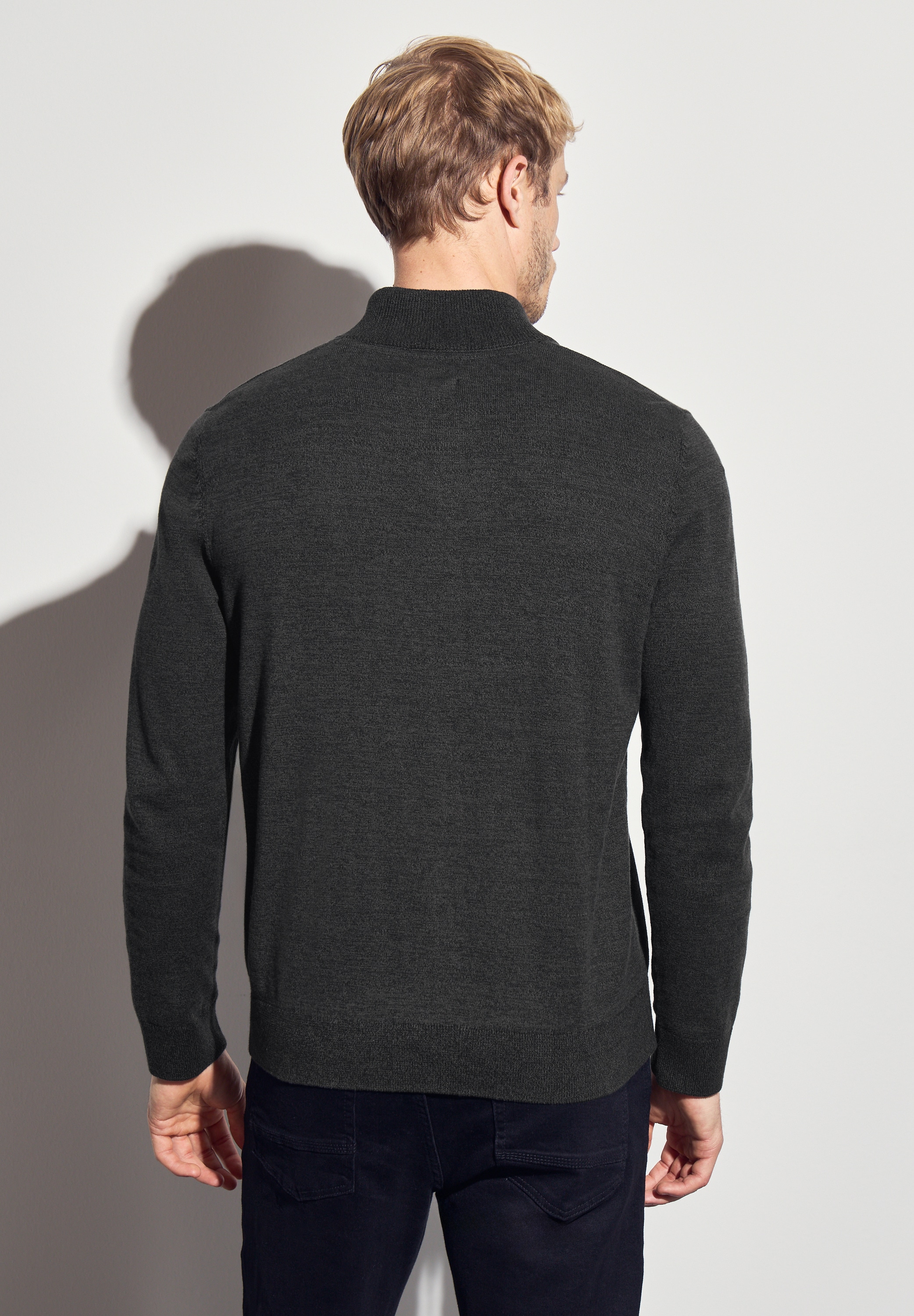 STREET ONE MEN Strickjacke, aus reiner Baumwolle
