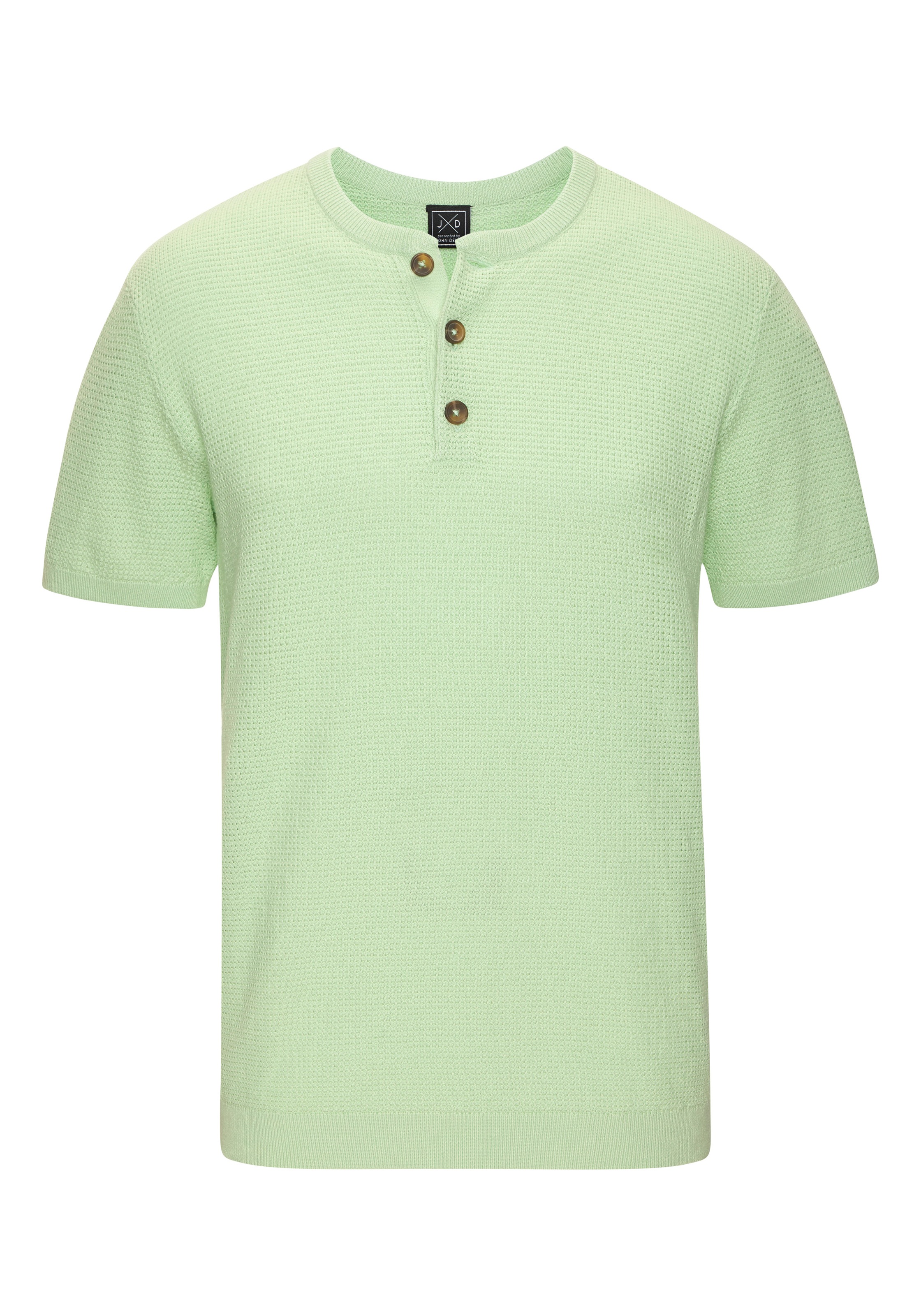 John Devin Henleyshirt "- Strickshirt" Rundhalsausschnitt mit kleiner Knopf günstig online kaufen