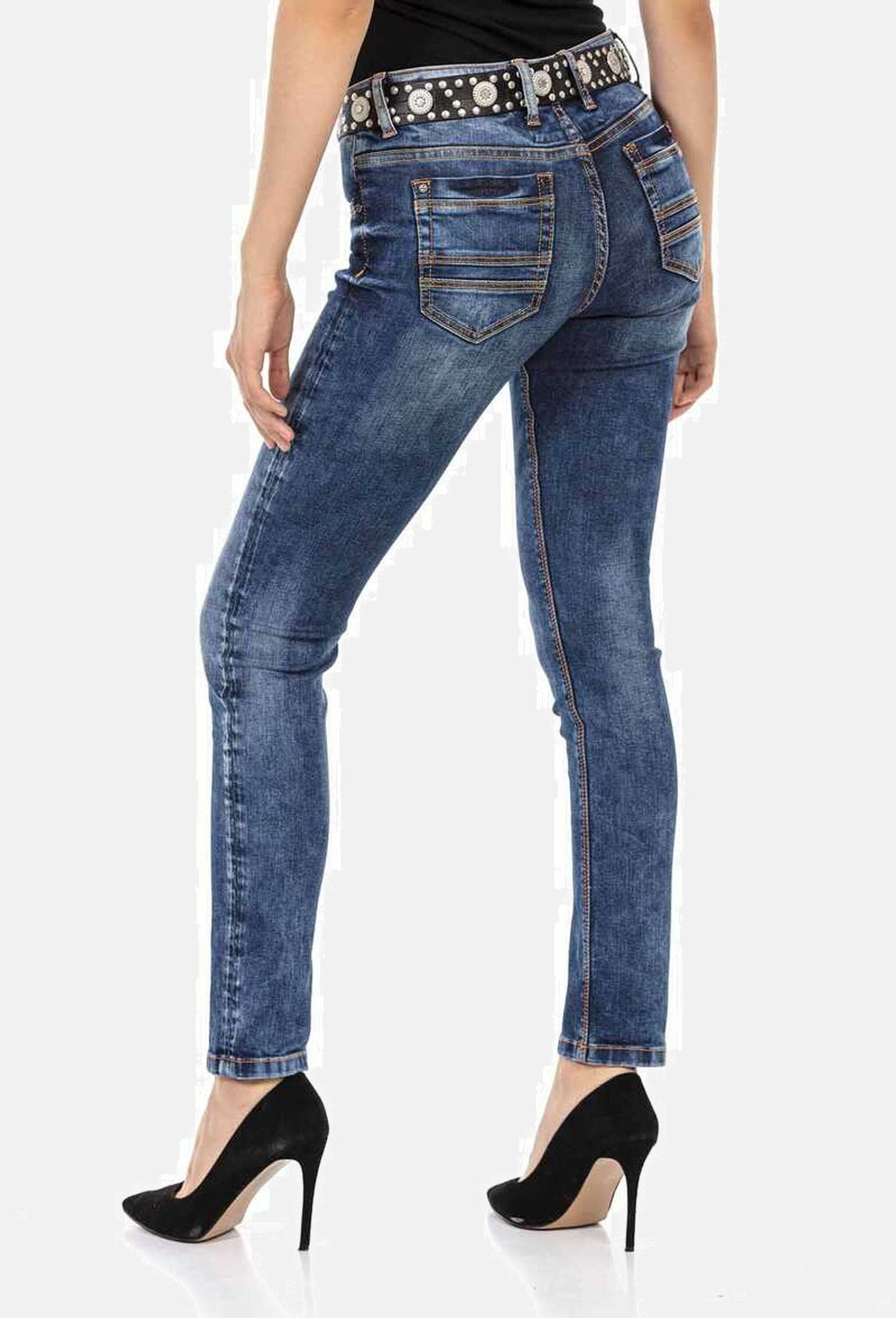 Cipo & Baxx Slim-fit-Jeans »Cipo & Baxx Jeans« Mit trendigen Ziernähten, WD441