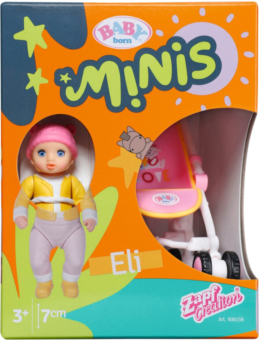 Baby Born Minipuppe »Baby born® Minis Spielset Buggy«, inklusive Baby born® Mini Puppe