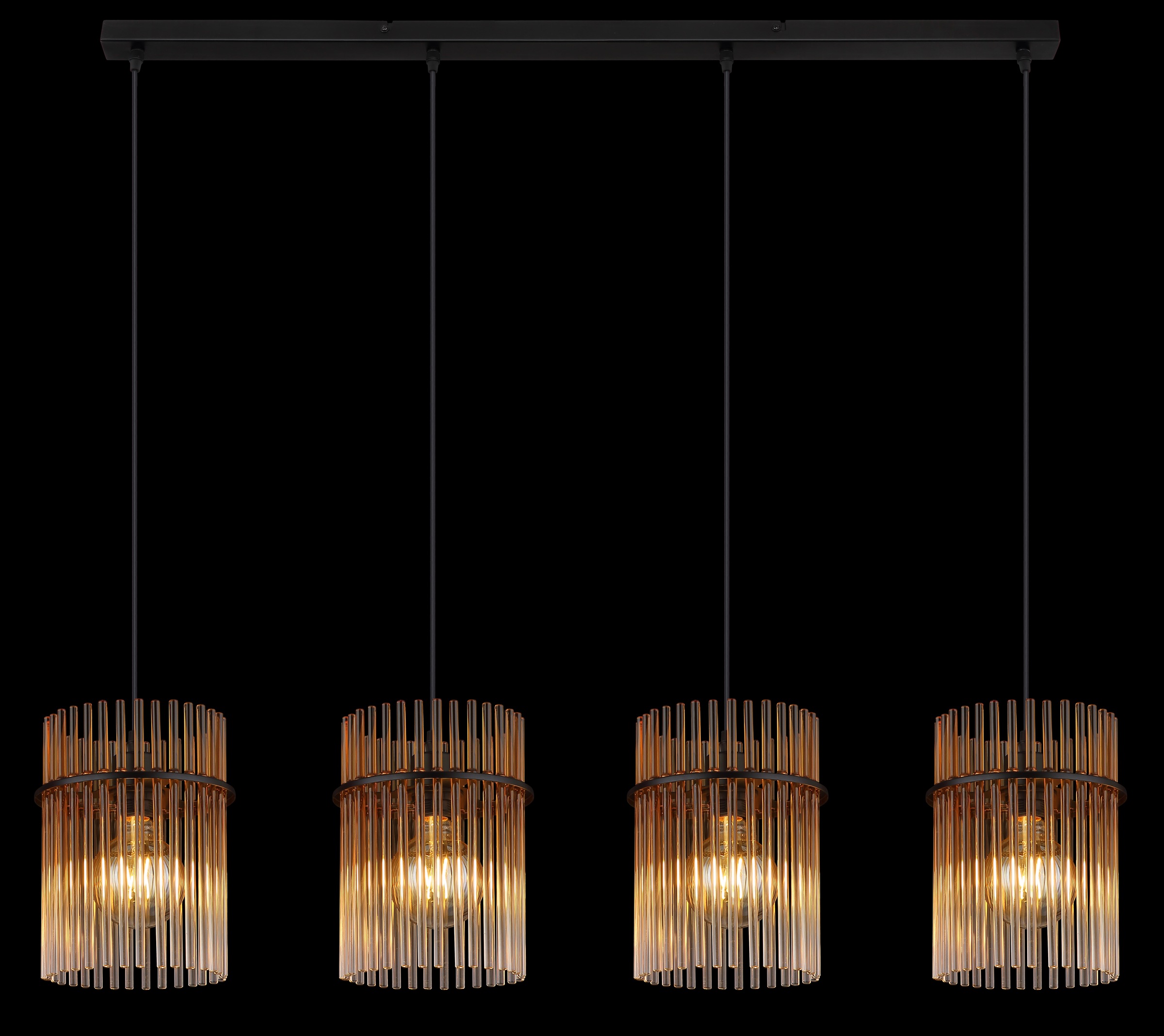 GLOBO LIGHTING Hängeleuchte »GORLEY« E27 1 Stk. Hängelampe Glasstäbe amber klar verlaufend elegant Wohnzimmer