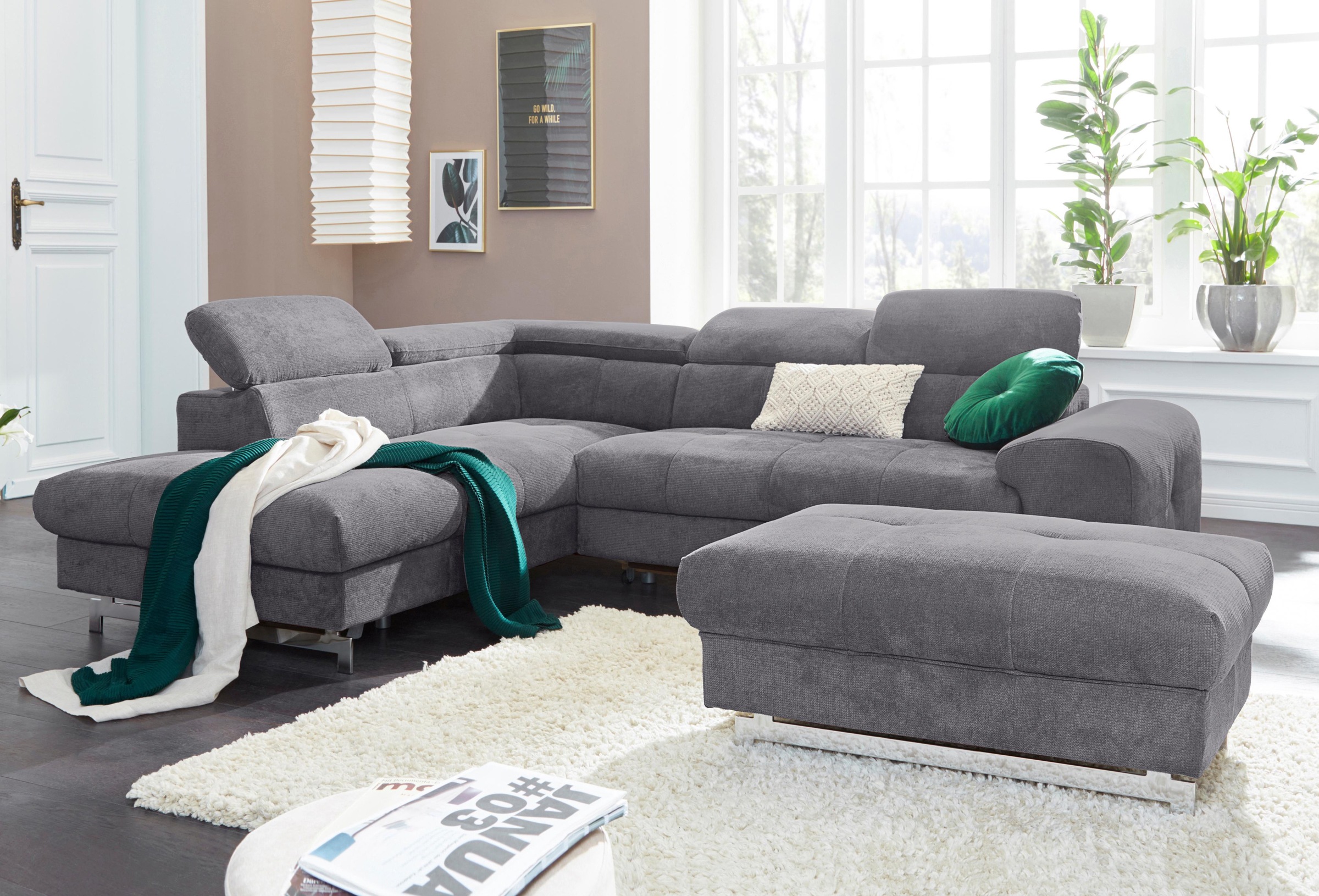 Thumbnail - COTTA Ecksofa "Chef L-Form" mit Kopfteilverstellung, wahlweise mit Bettfunktion & Bettkasten