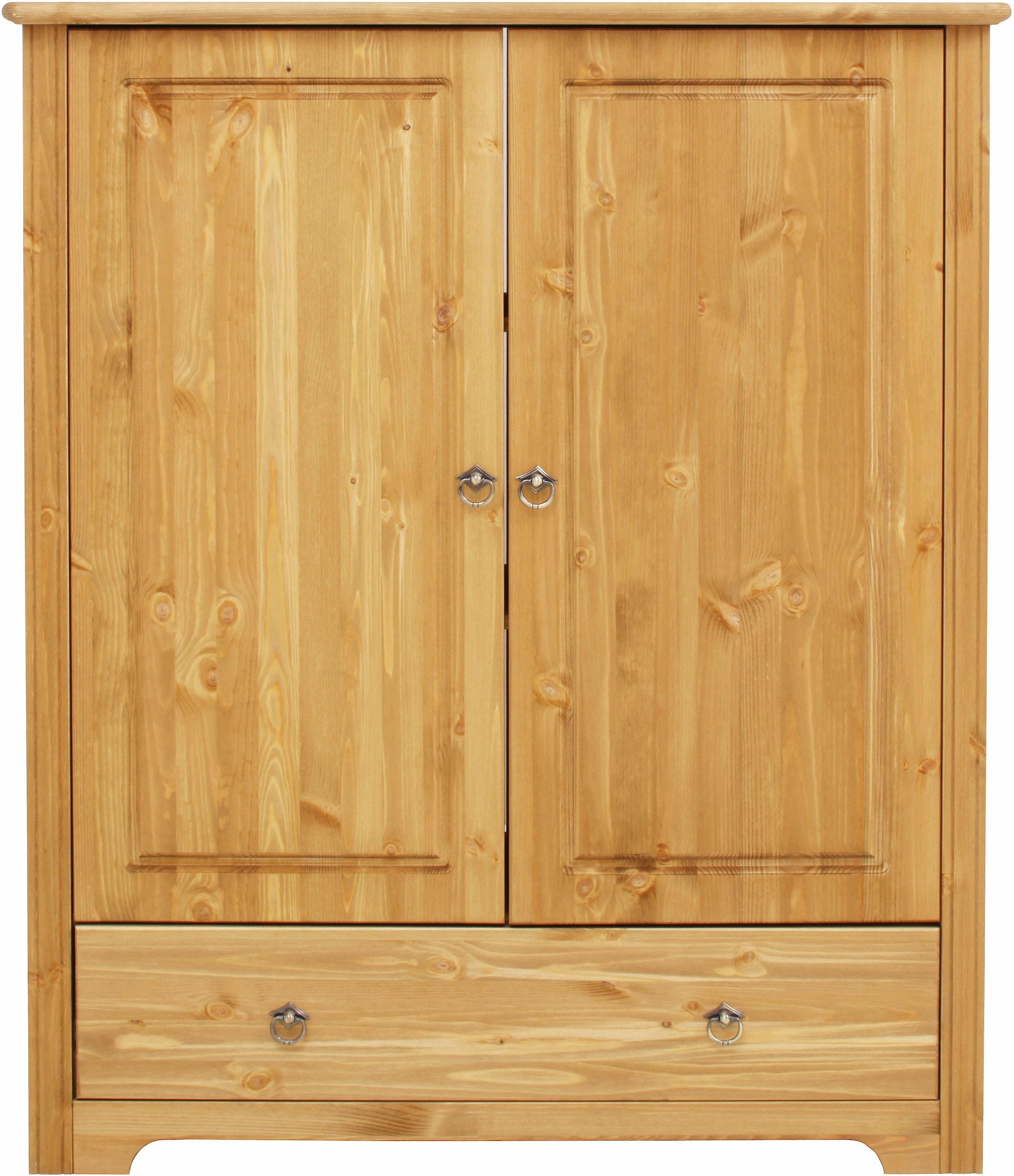 Home affaire Wäscheschrank »Hugo, Mehrzweckschrank, FSC zertifiziert, Made in EU«, (B/T/H) 106/38/126 cm), aus massiver Kiefer, klassischer Landhausstil mit Kassettenoptik