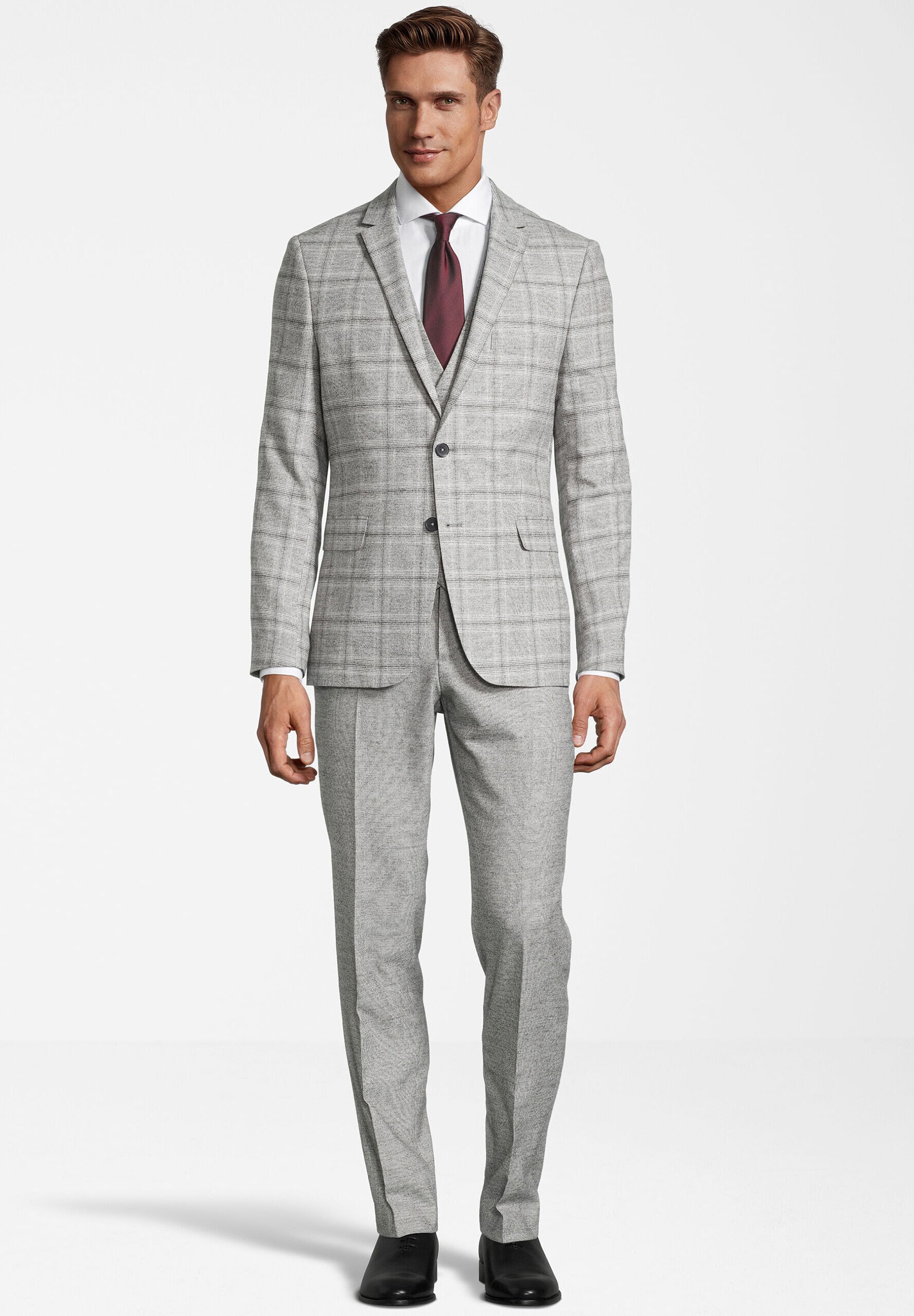 SteffenKlein Anzug 3-teilig »SteffenKlein Anzug« regular fit bestehend aus schmaler Hose und zweireihiger Weste
