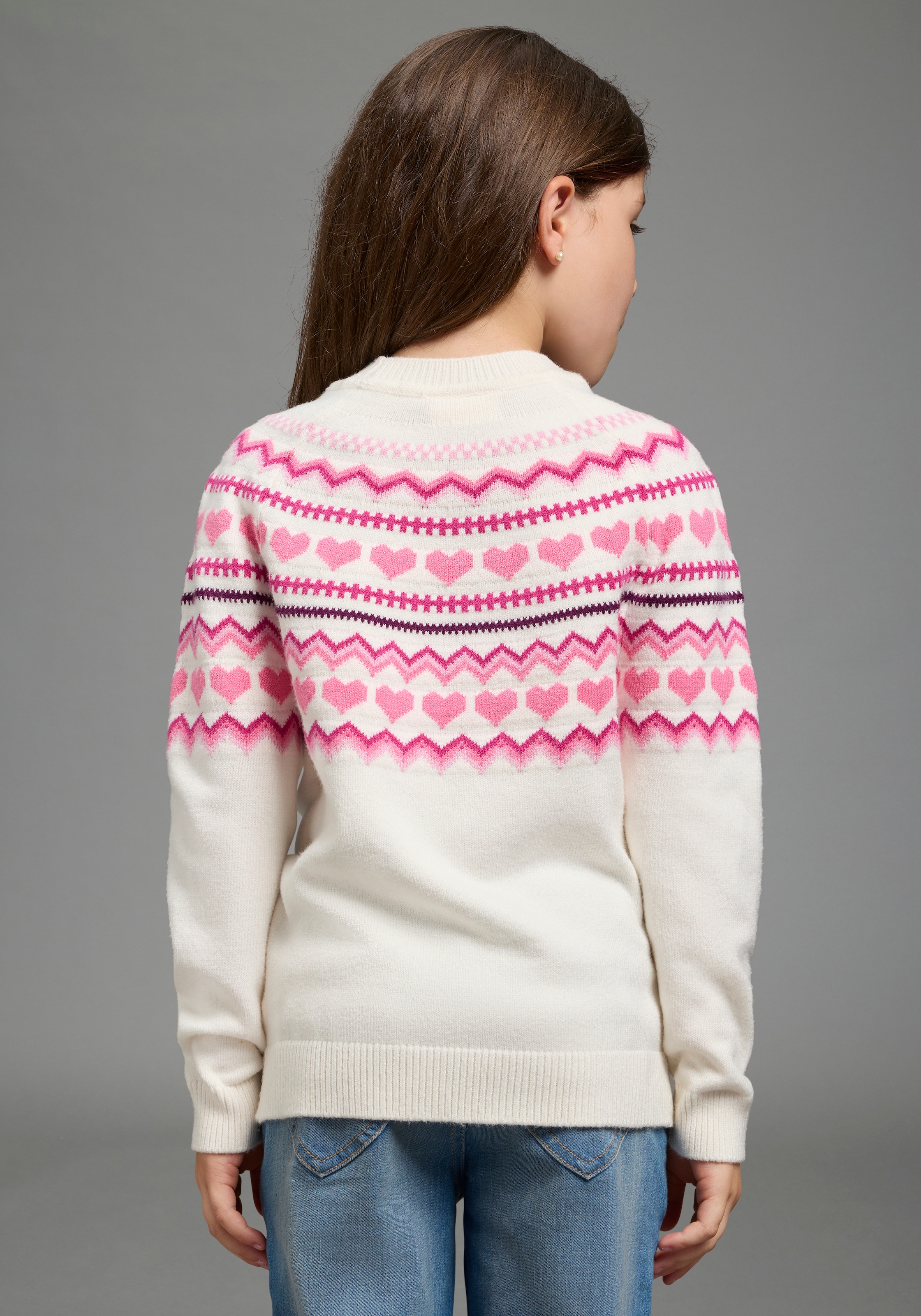 Scout Strickpullover »Jaccquard Pullover - Herzendesign - NEU von SCOUT« Herz-Jaccquard Pullover, kuschelig weich, elastisches Strickmaterial