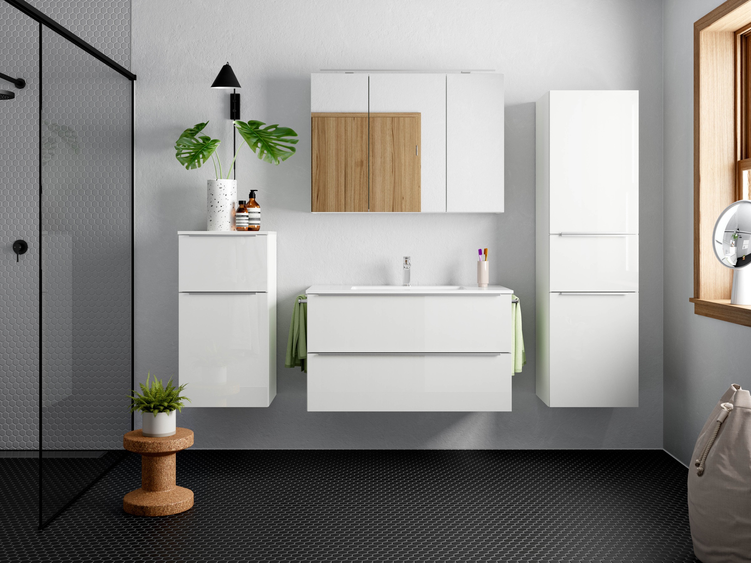 nobilia Badmöbel-Set "Levere" vormontiert, mit Soft-Close, 4 Stk. tlg. günstig online kaufen