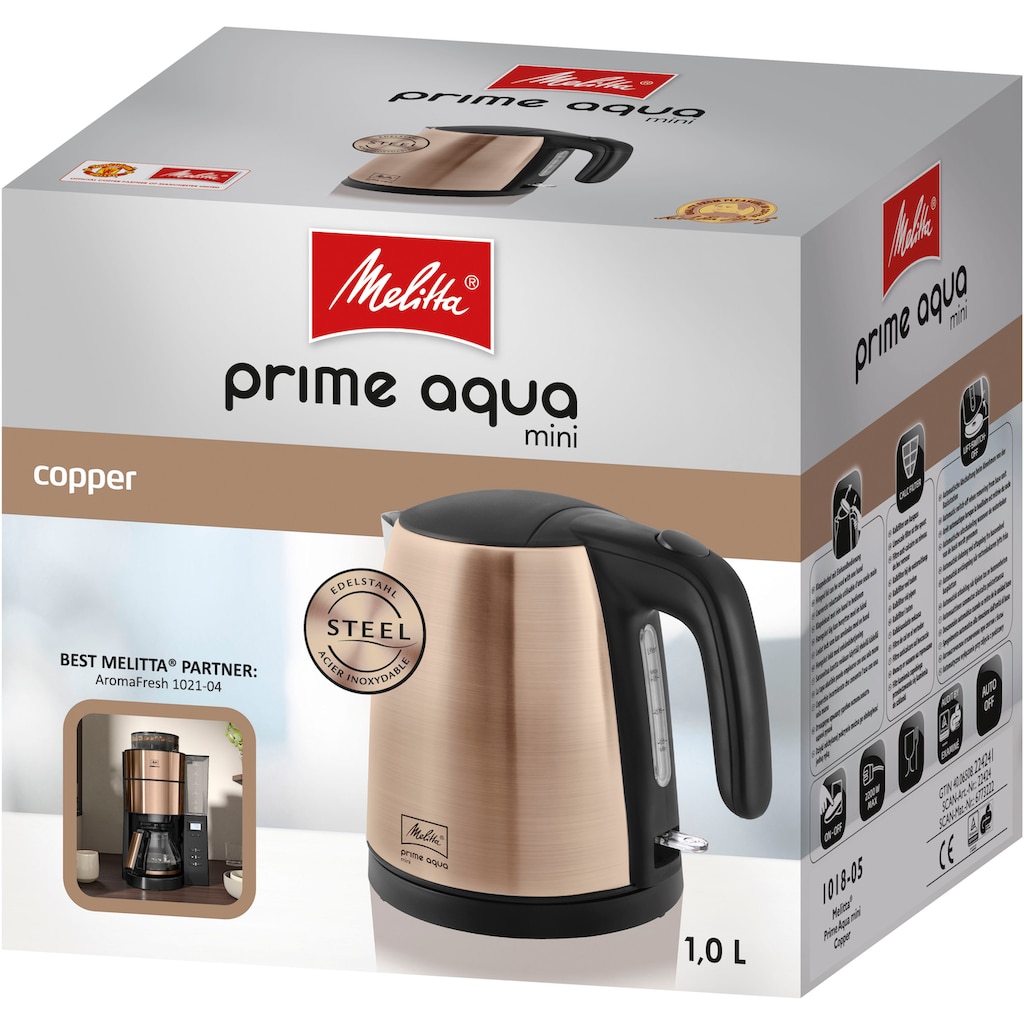 Melitta Wasserkocher »Prime Aqua Mini Metallic 1018-05«, 1 l, 2200 W