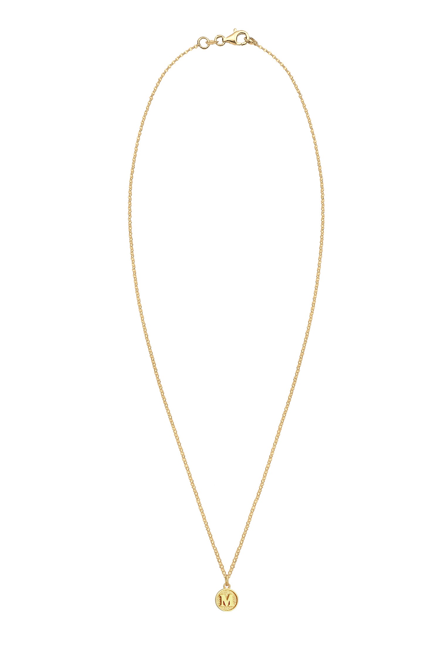 Elli Kette mit Anhänger »Plättchen Vintage Buchstabe M Initialen 925 Sterling Silber«