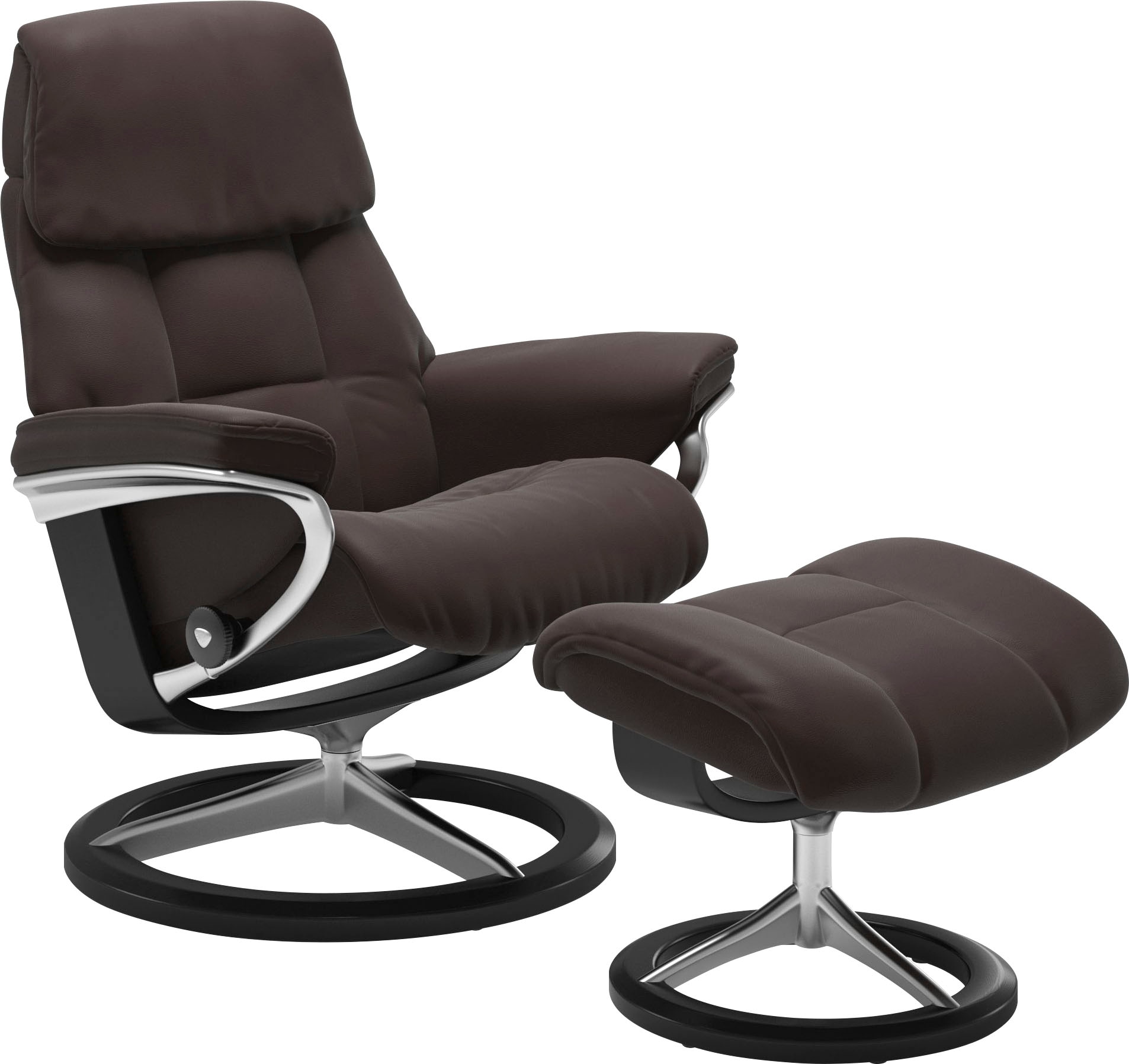 Stressless Relaxsessel "Ruby" mit Signature Base, Größe S, Gestell Eiche, Wenge, Braun & Schwarz