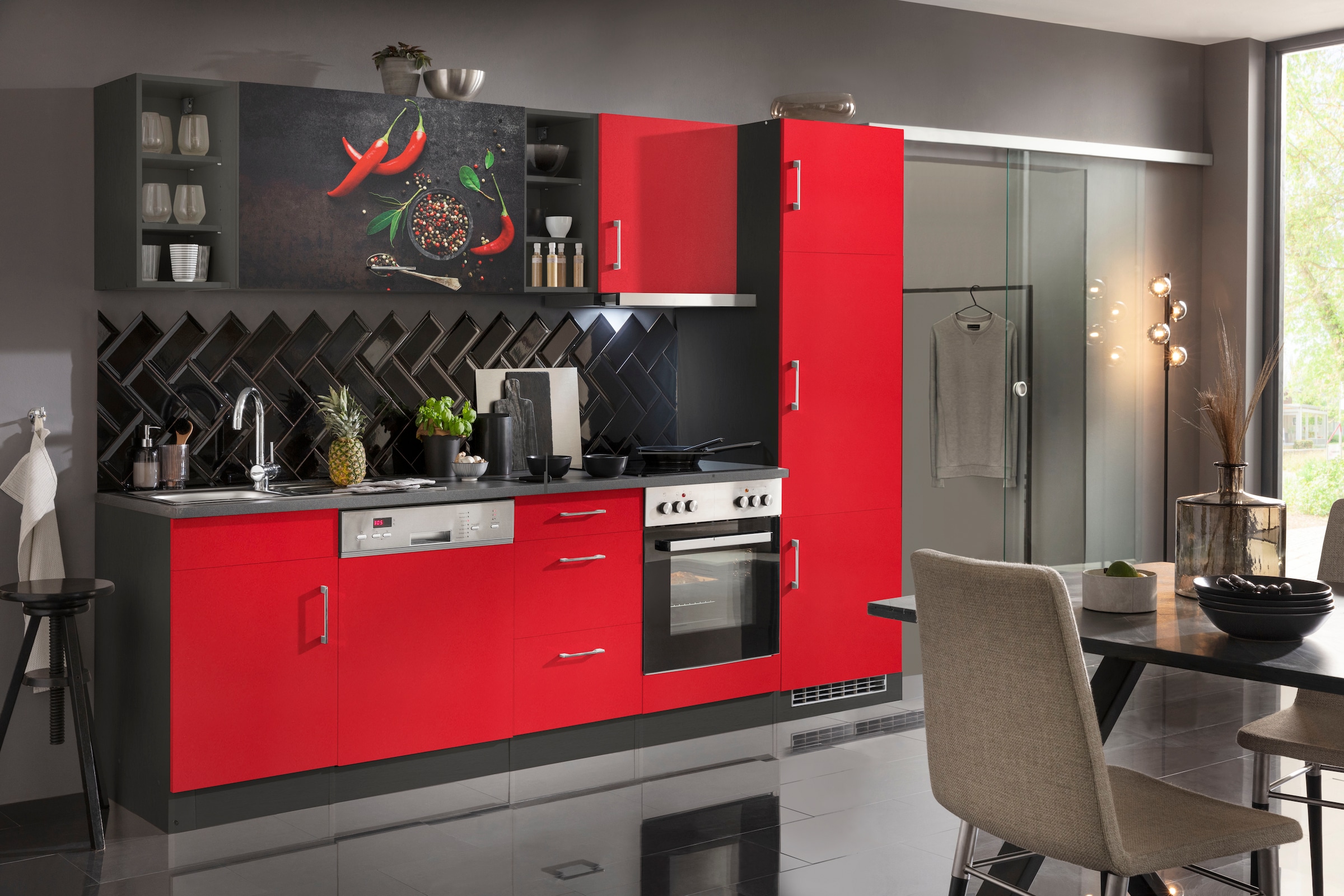 KOCHSTATION Küchenzeile "KS-Paris – Küchen mit einzigartigen Fotomotiven au günstig online kaufen