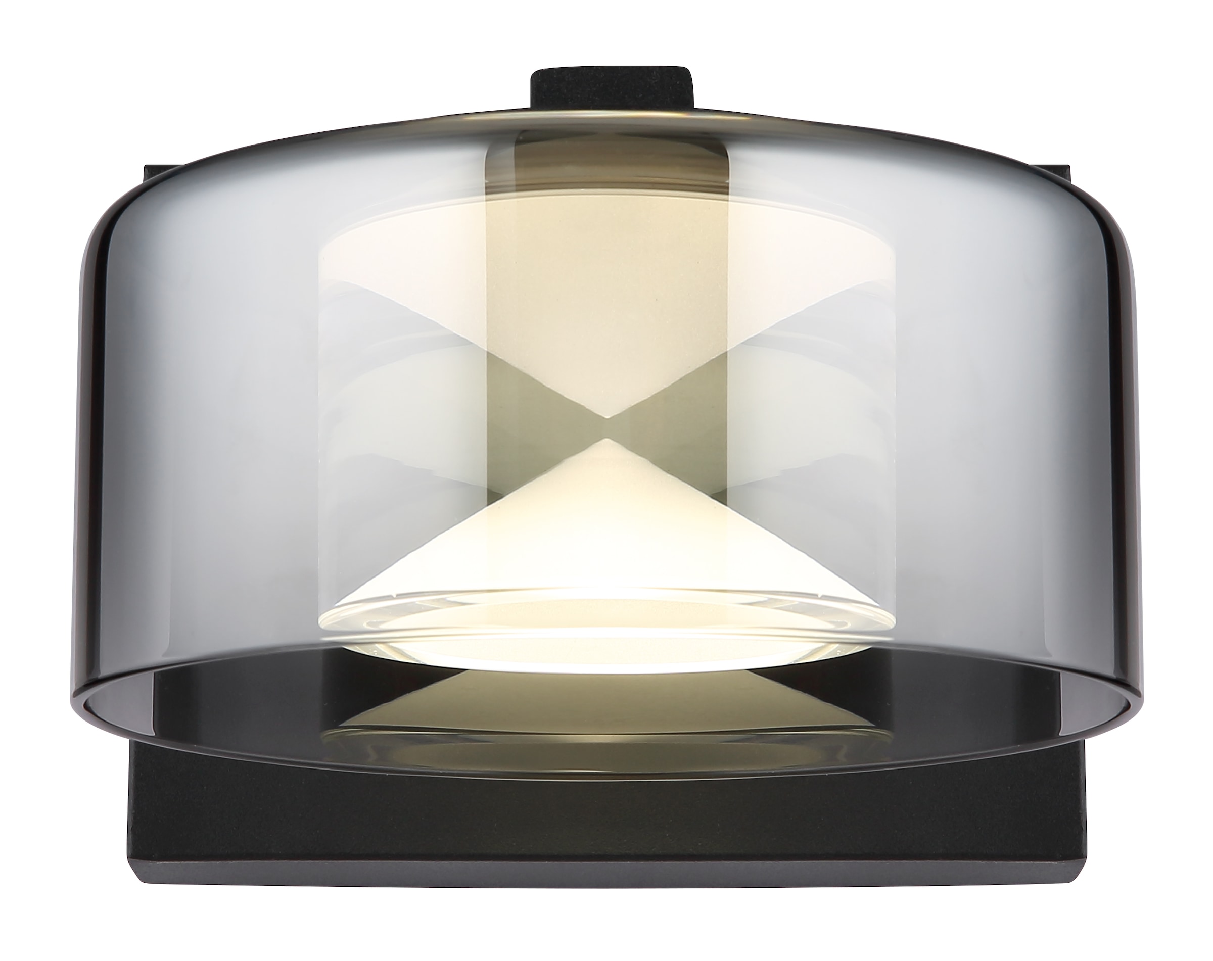 GLOBO LIGHTING LED Wandleuchte »BELINDA«, Leuchtmittel LED-Modul | LED fest integriert, Wandlampe/Glas rauchfarben/4000K/Flur/schwarz