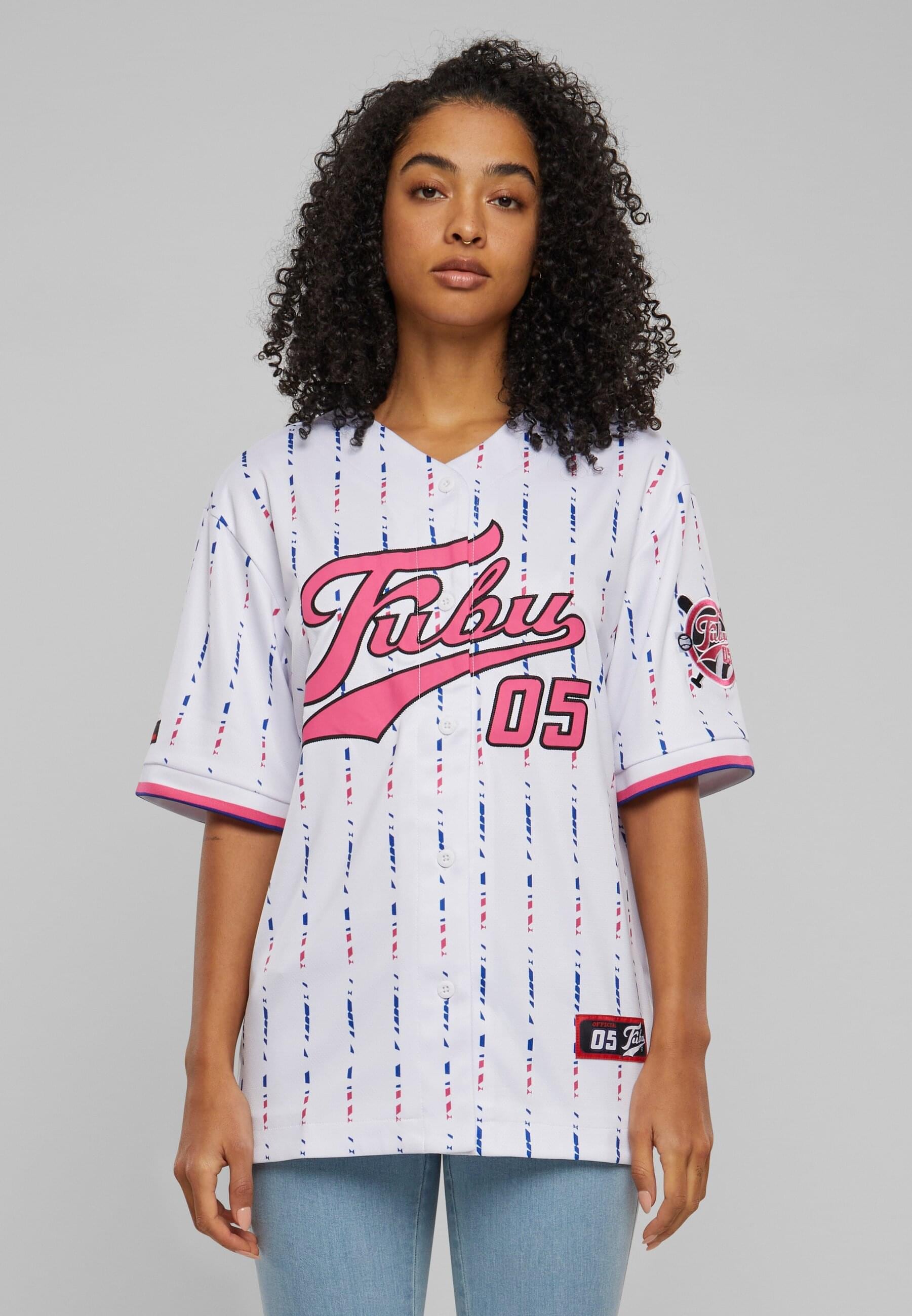 Fubu T-Shirt »Fubu Damen FW222-021-1 FUBU Varsity Stripe Baseball Jersey« 1 Stk. tlg.
