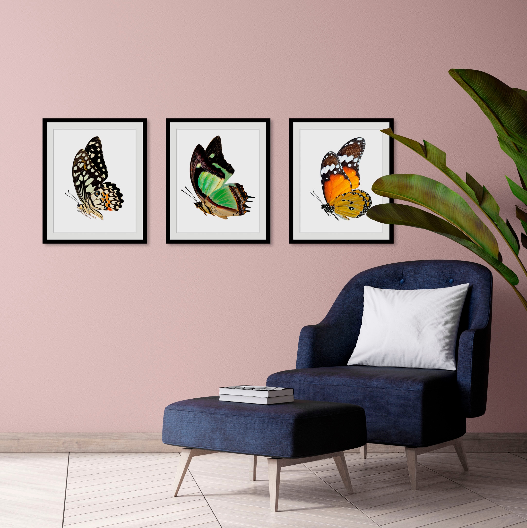 queence Bild »Charly«, Schmetterlinge-Kunst-Insekten-historische Ereignisse, (1 St.), HD Premium Poster-Druck inkl. Holzrahmen