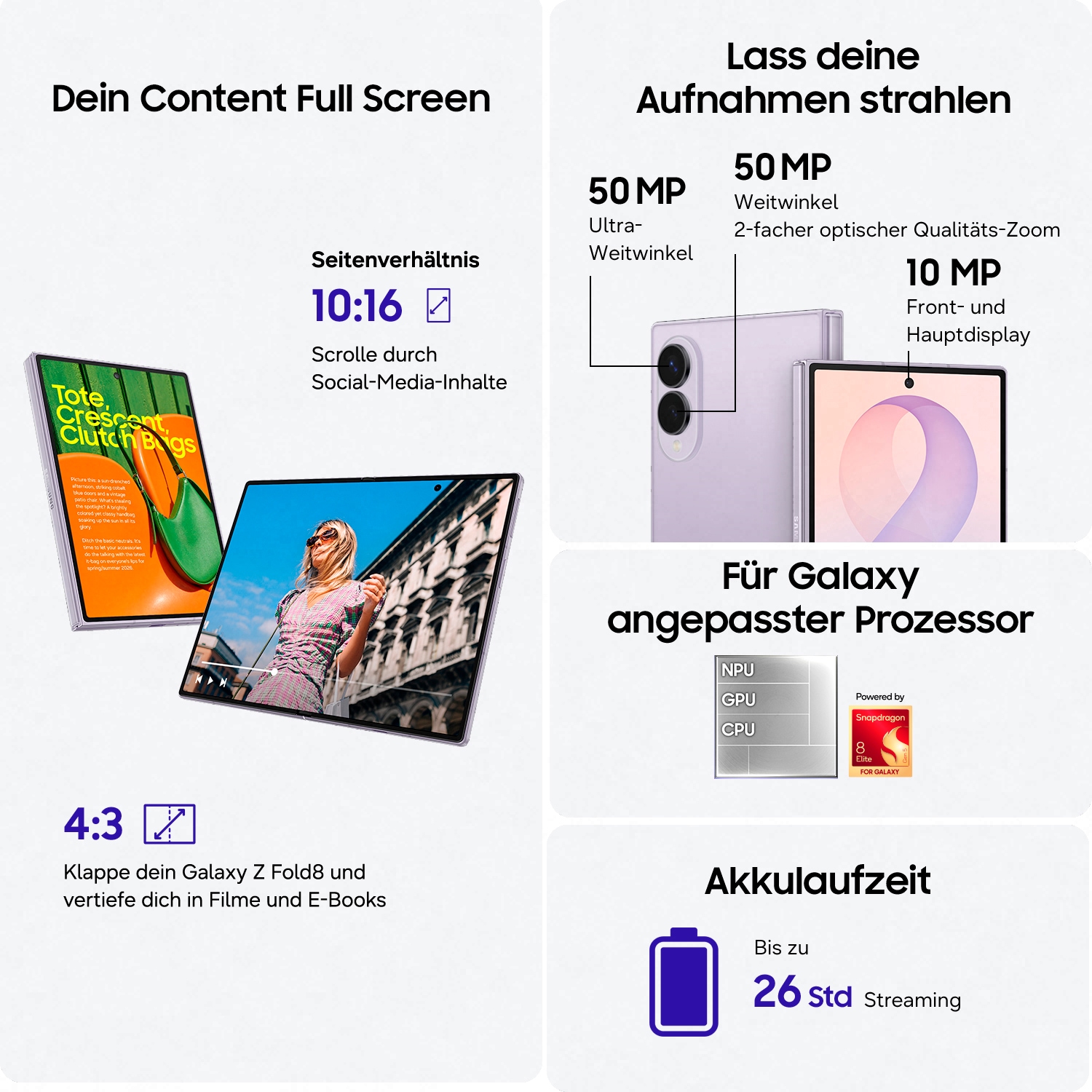 Samsung 1100000002199 »Galaxy Z Fold8« Lavender