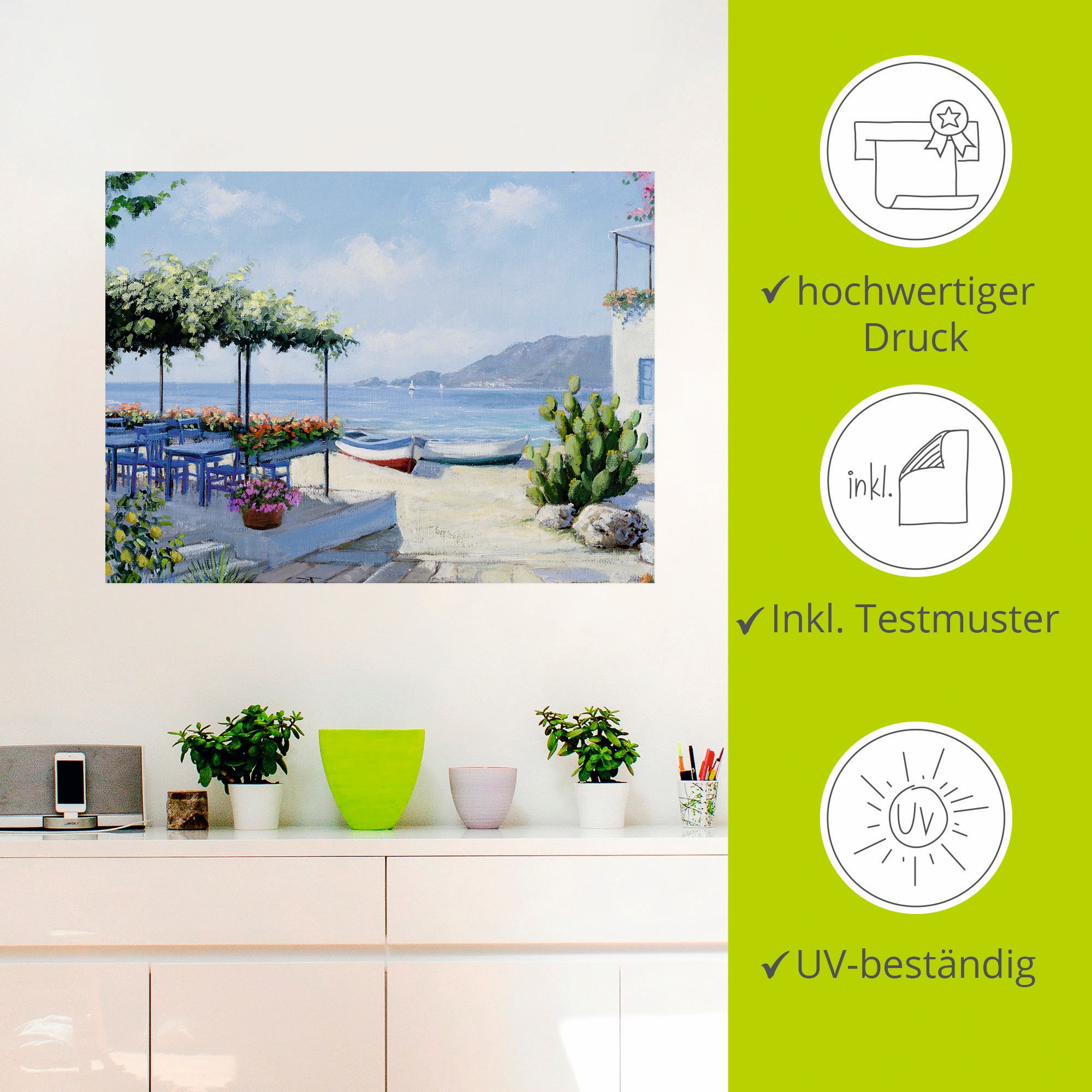 Artland Wandbild »Toller Meeresblick«, Gewässer, (1 St.), als Leinwandbild, Wandaufkleber in verschied. Größen