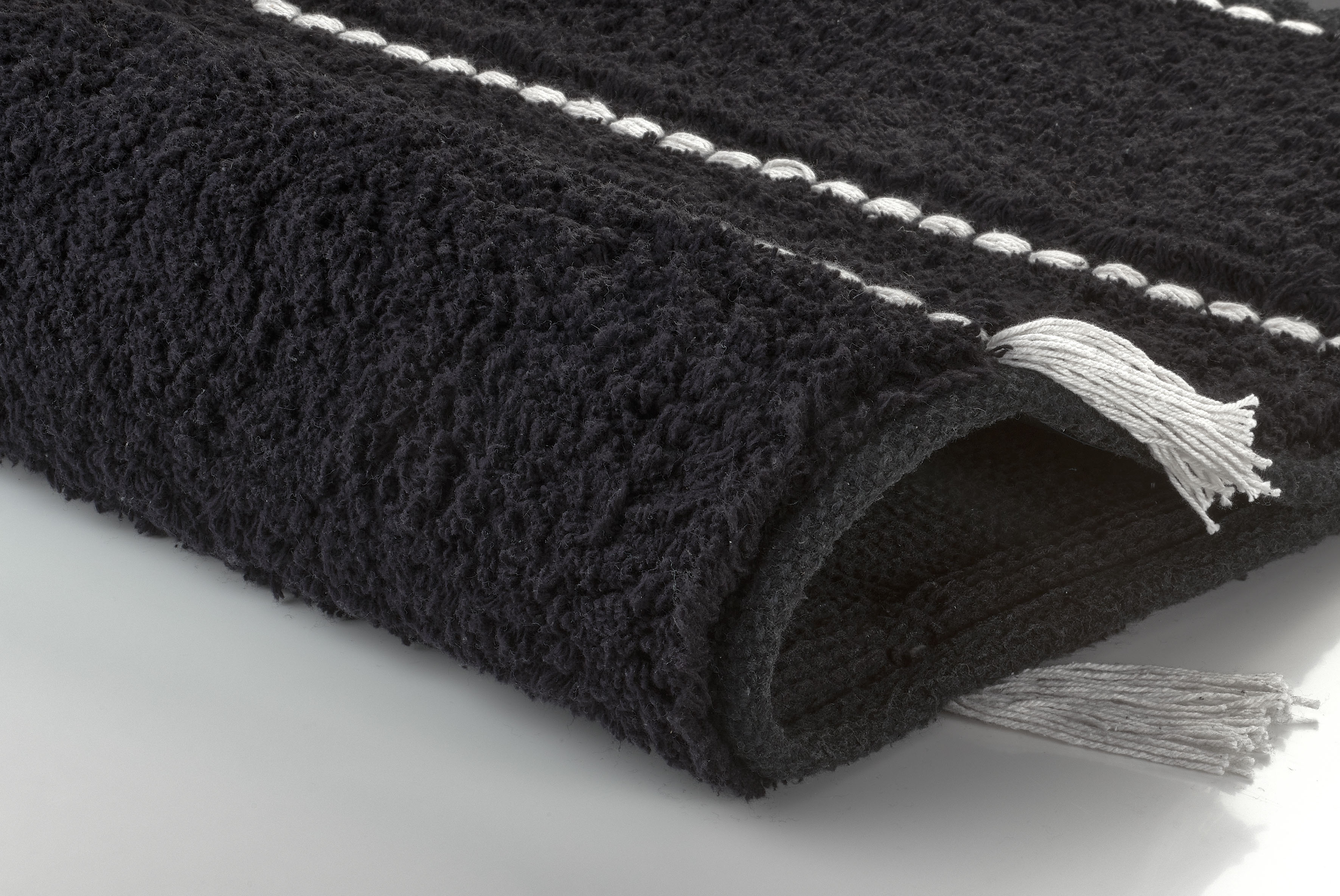 Thumbnail - Kleine Wolke Badematte "Travis" Höhe 14 mm rutschhemmend beschichtet fußbodenheizungsgeeignet Badteppich, gestreift mit ...