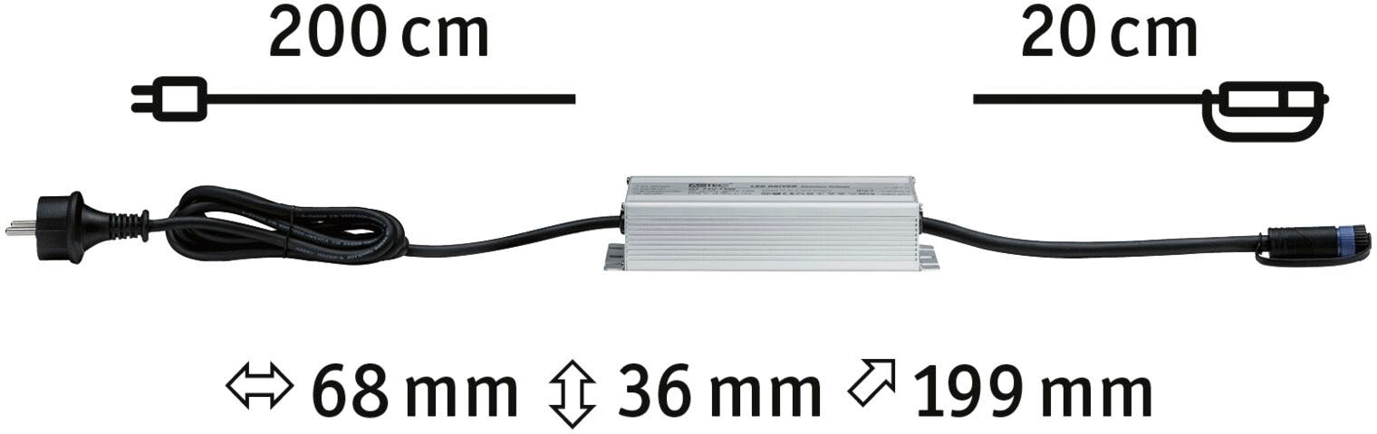 Paulmann Trafo »Outdoor Plug & Shine Power Supply Silber Alu«, (Packung, 1 St.), IP67 230/24V DC 75W